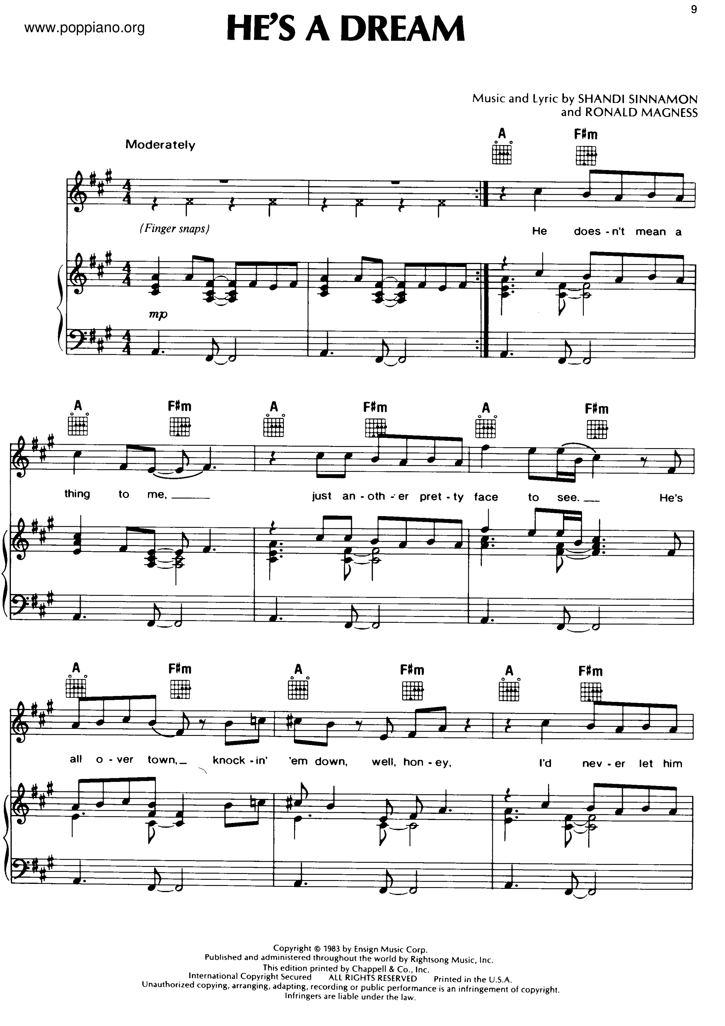 He's A Dream Score