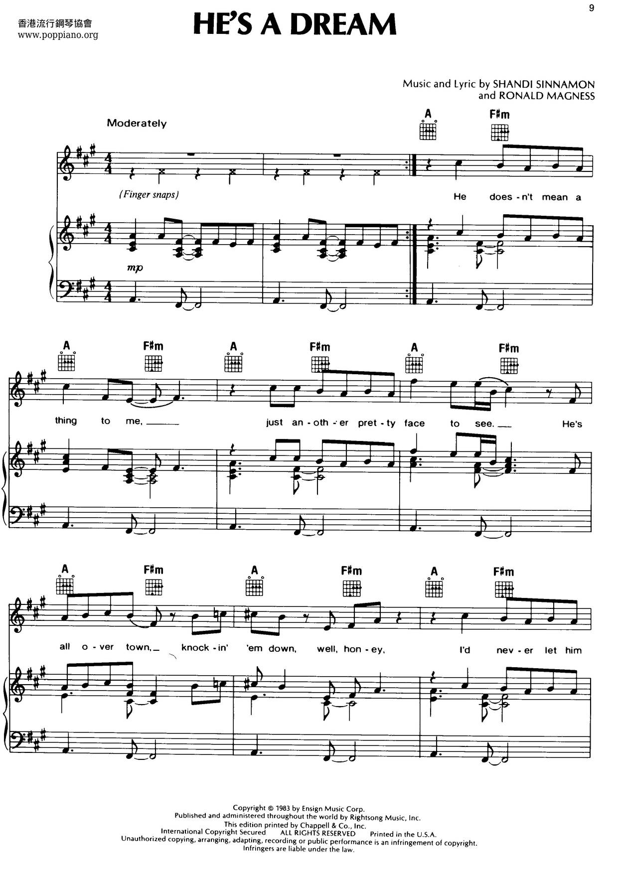 He's A Dream Score