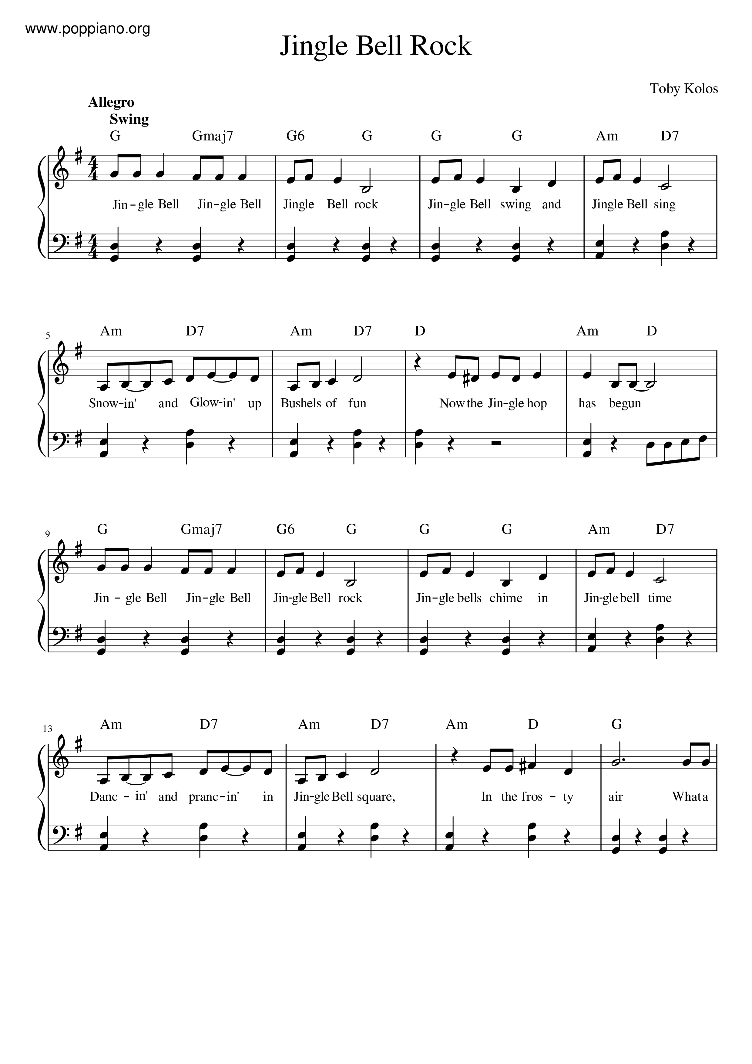 Jingle Bell Rock琴譜