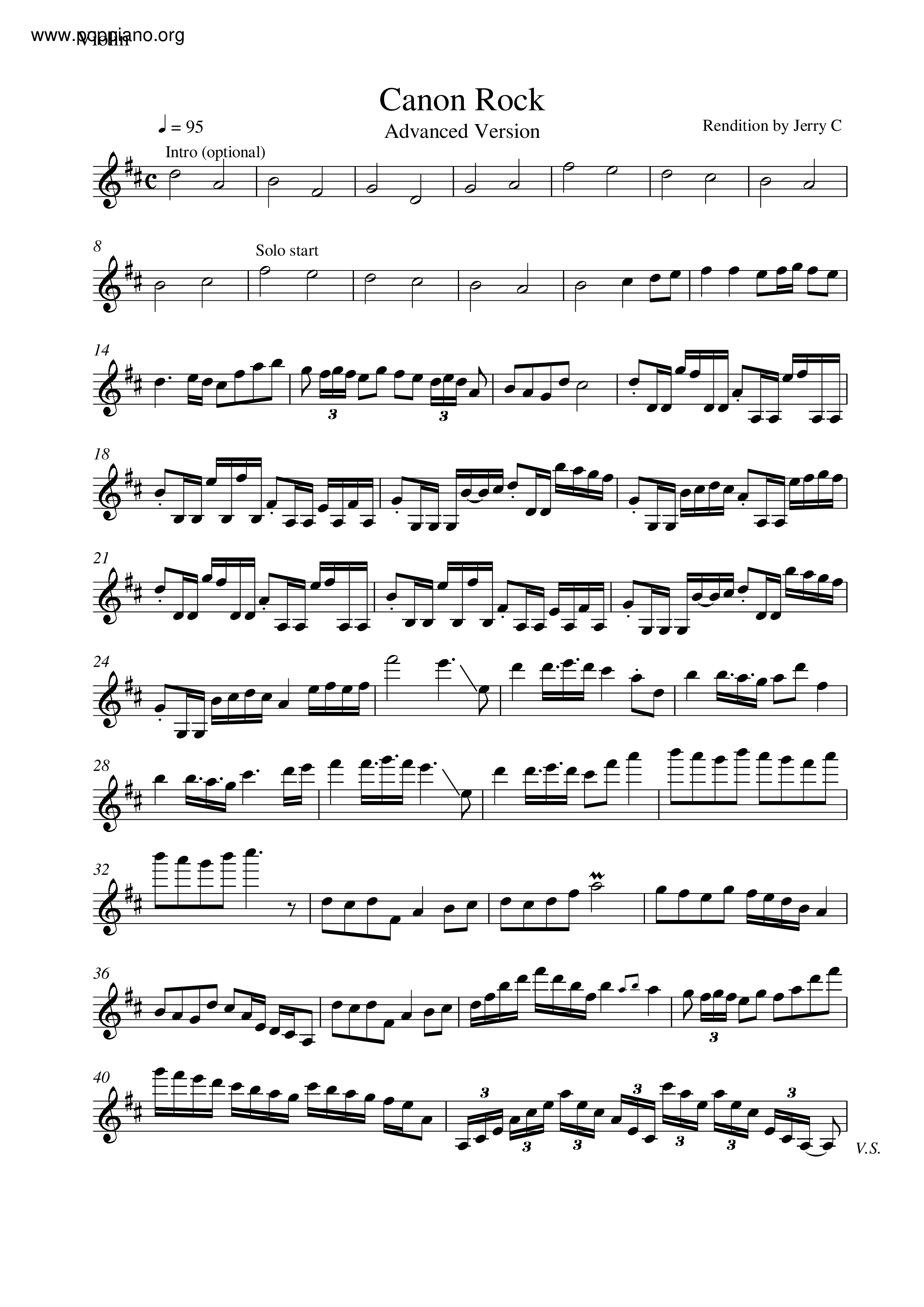 Canon Rock In D Score