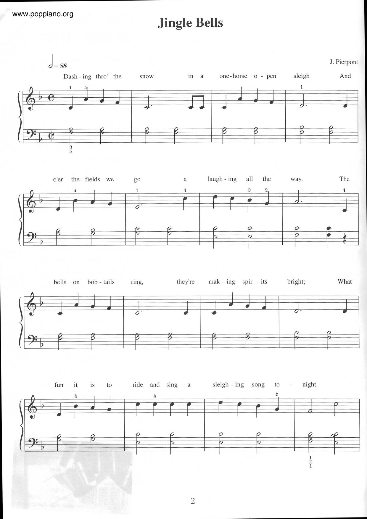 Jingle Bellsピアノ譜