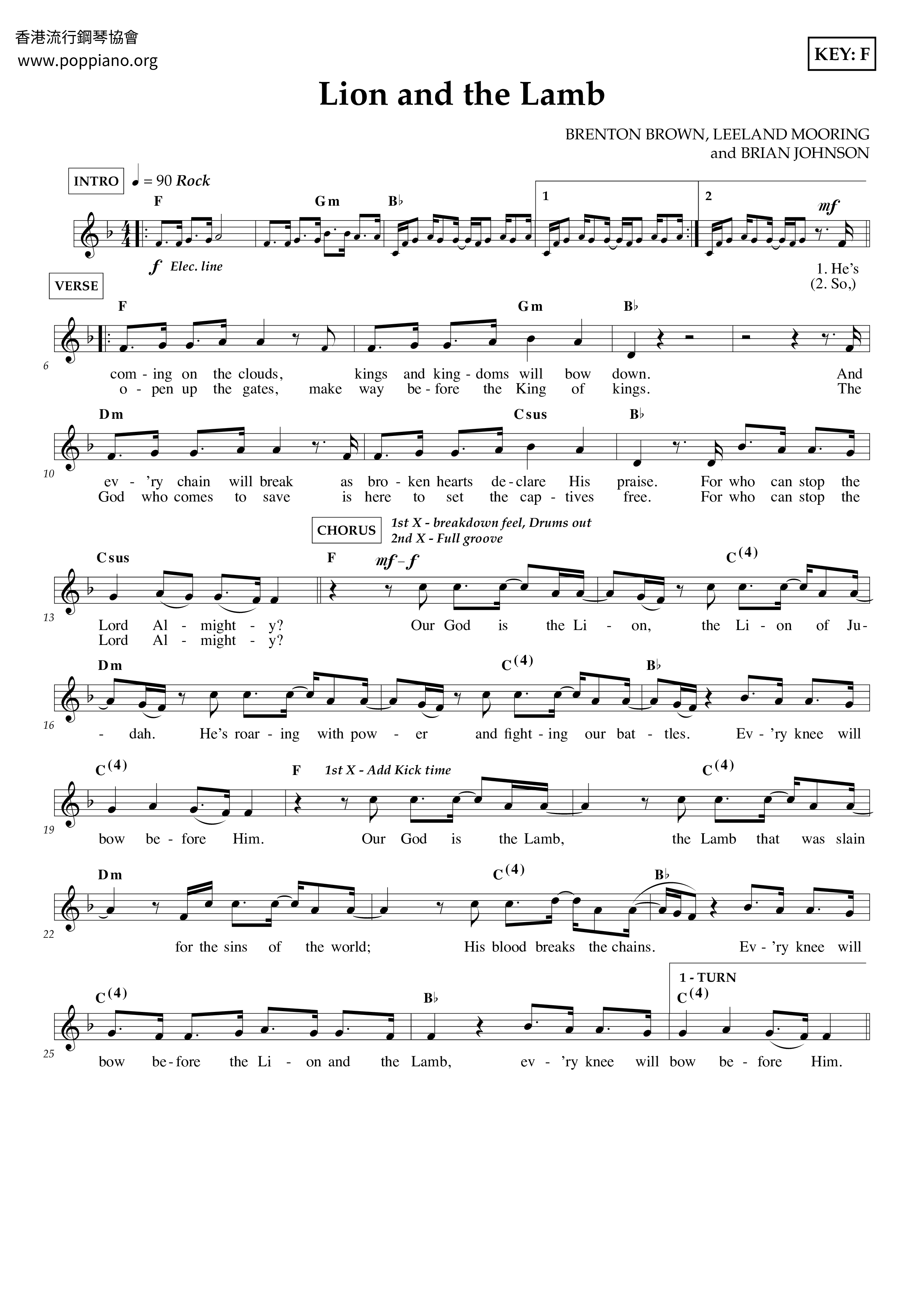 Lion And The Lamb Score