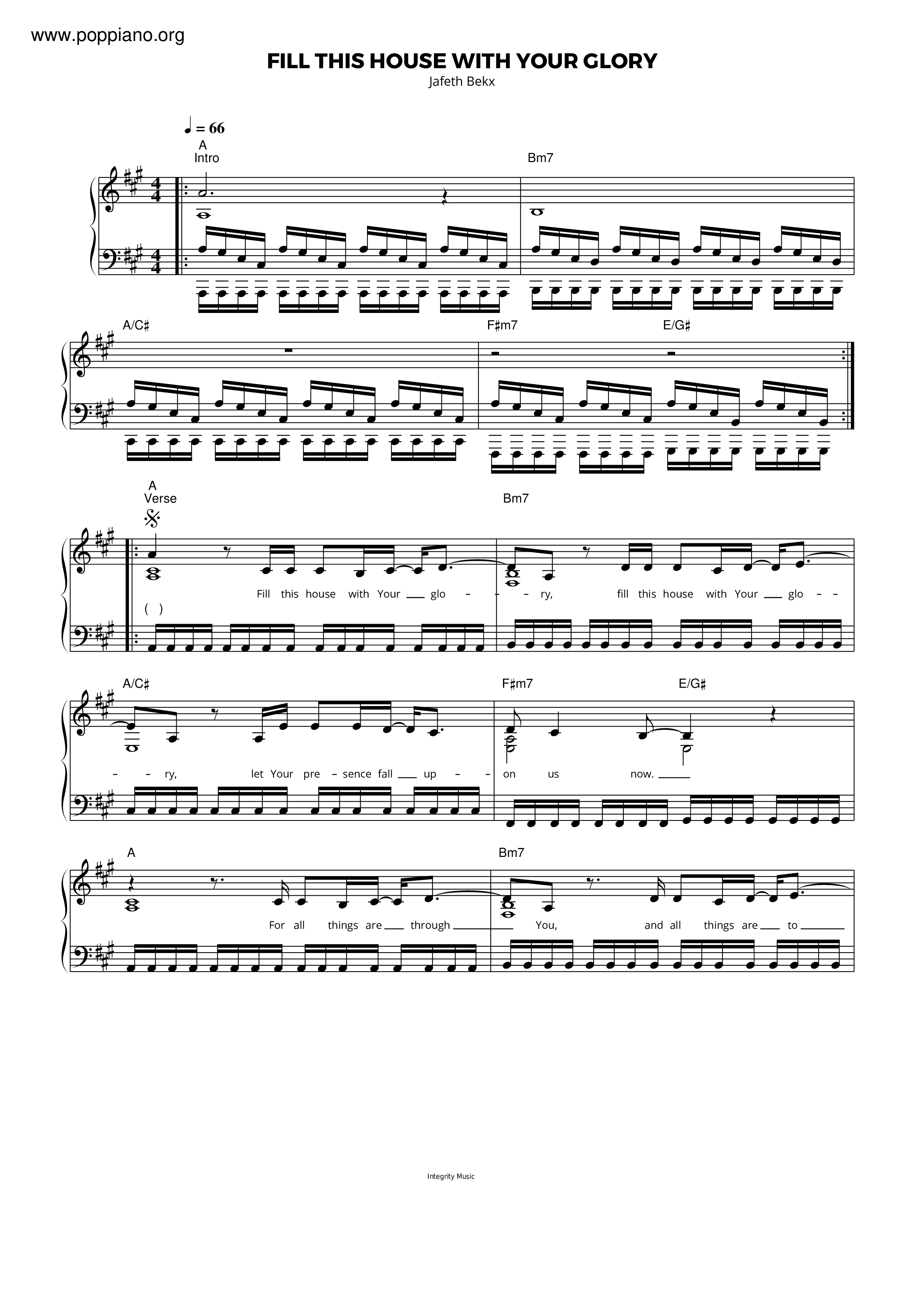 Fill This House With Your Glory Score