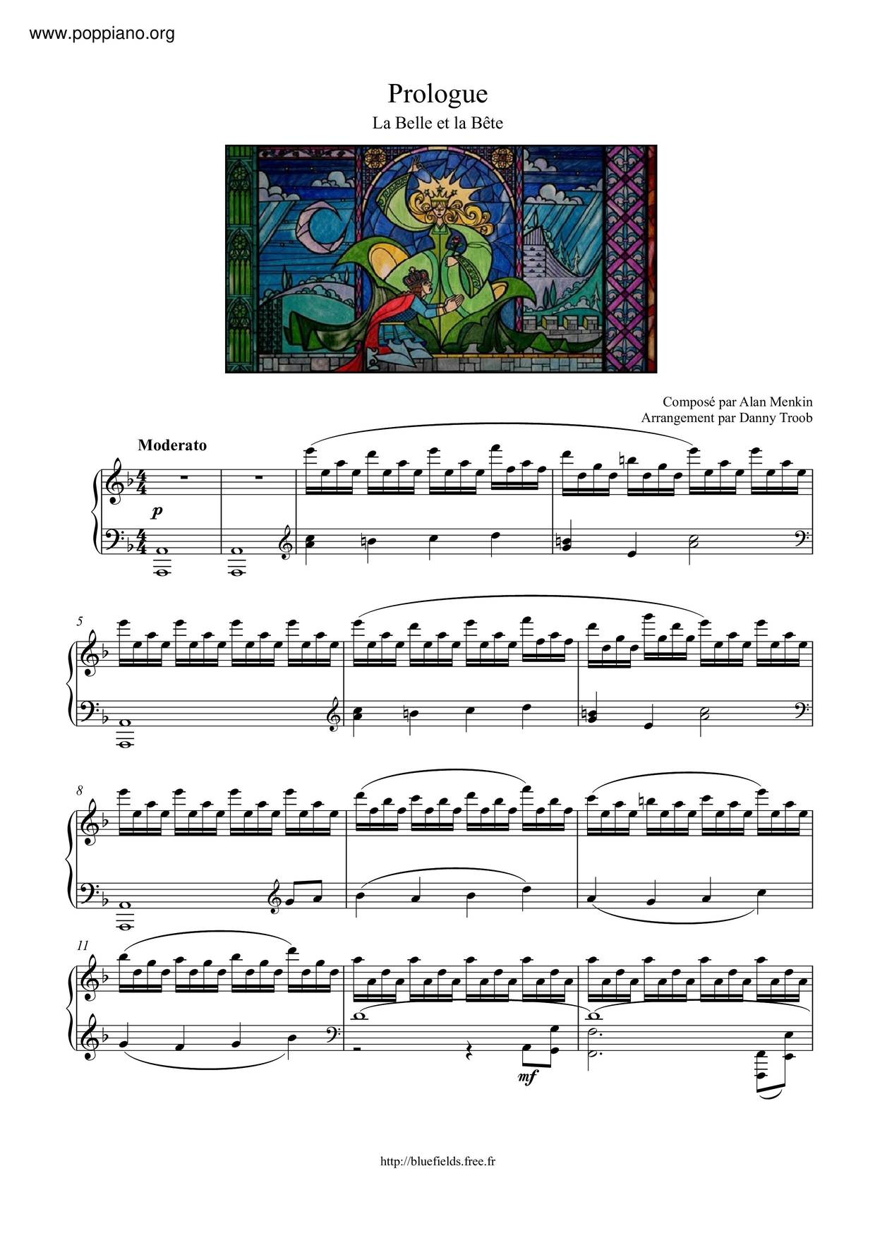 ☆ Alan Menken & Danny Troob-Beauty And The Beast - Prologue Sheet Music pdf, - Free Score Download ☆