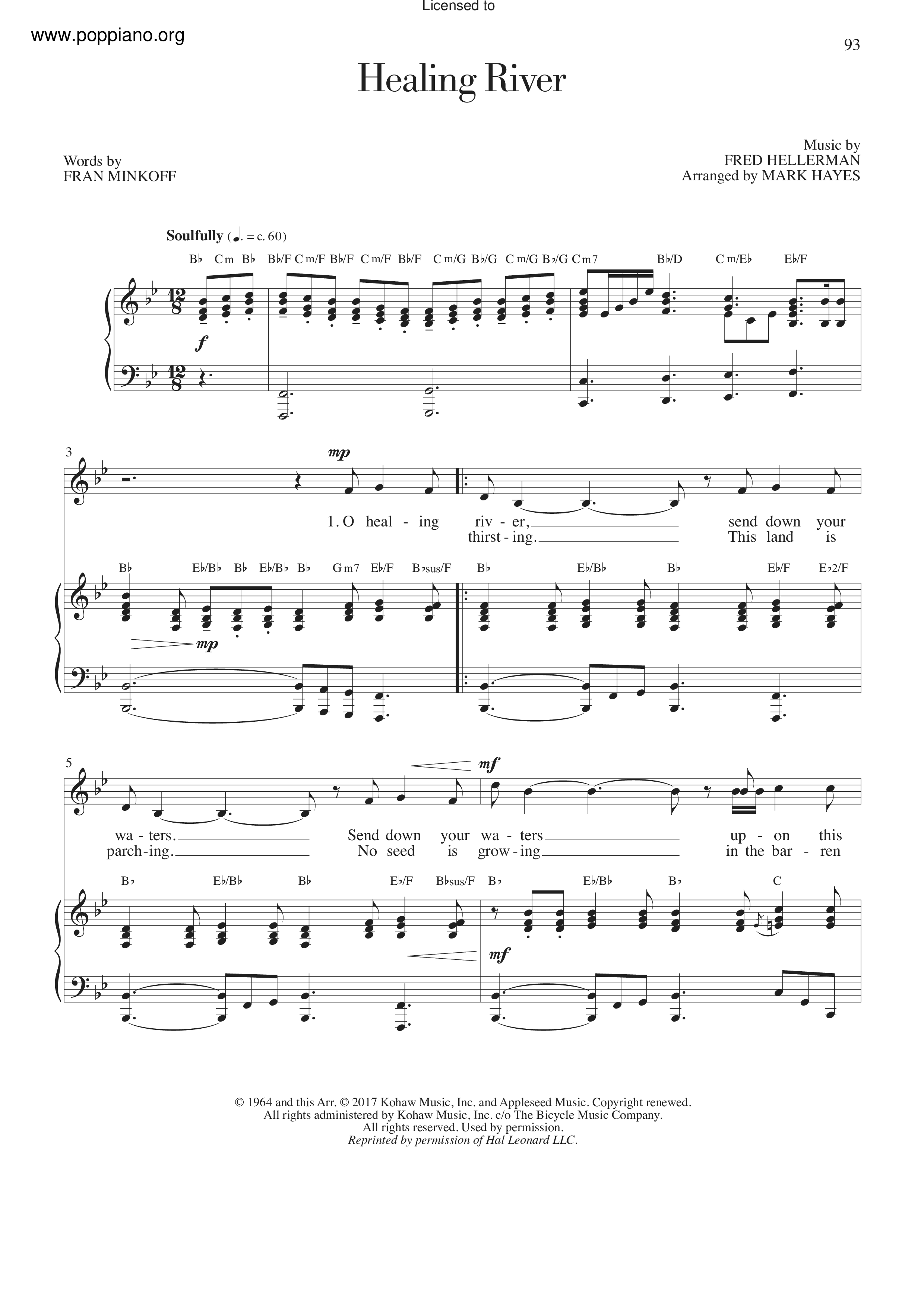 Fred HellermanHealing River Sheet Music pdf, Free Score Download ★