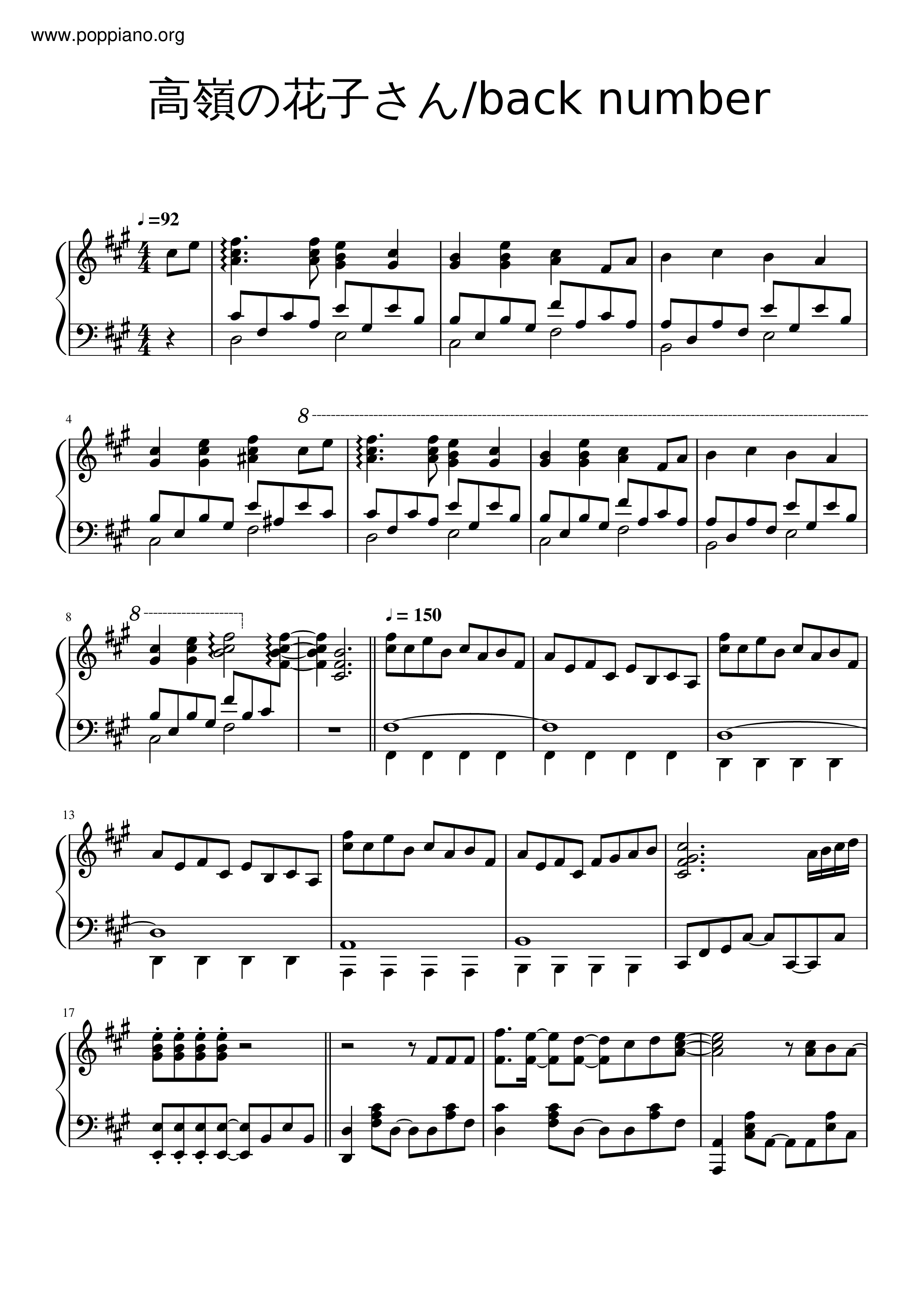 Takaneno Hanako Score