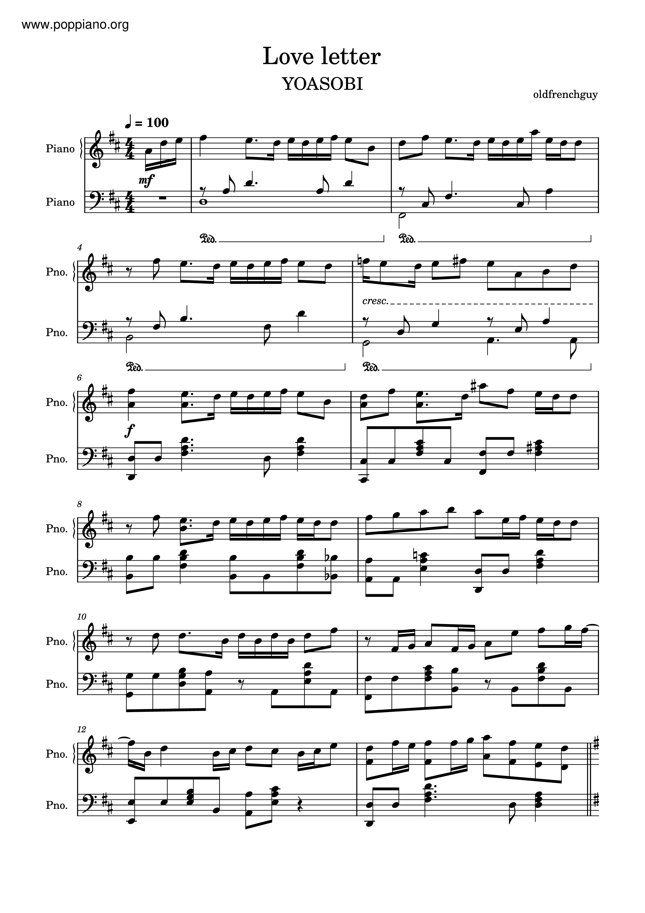 ☆ YOASOBI-Love Letter Sheet Music pdf, -ラブレター 악보 ☆ YOASOBI-Love Letter Sheet Music pdf, -ラブレター 악보