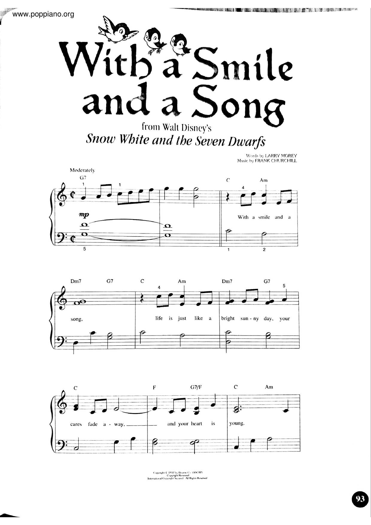 With A Smile And A Song Score