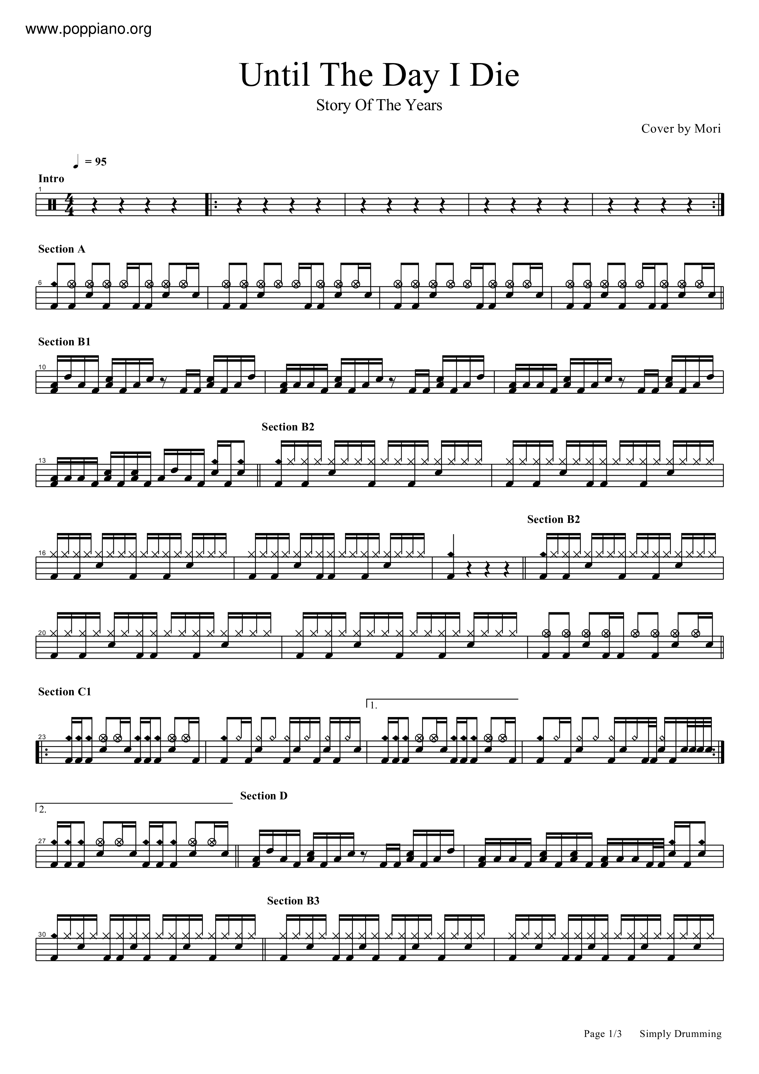 Until The Day I Die Score