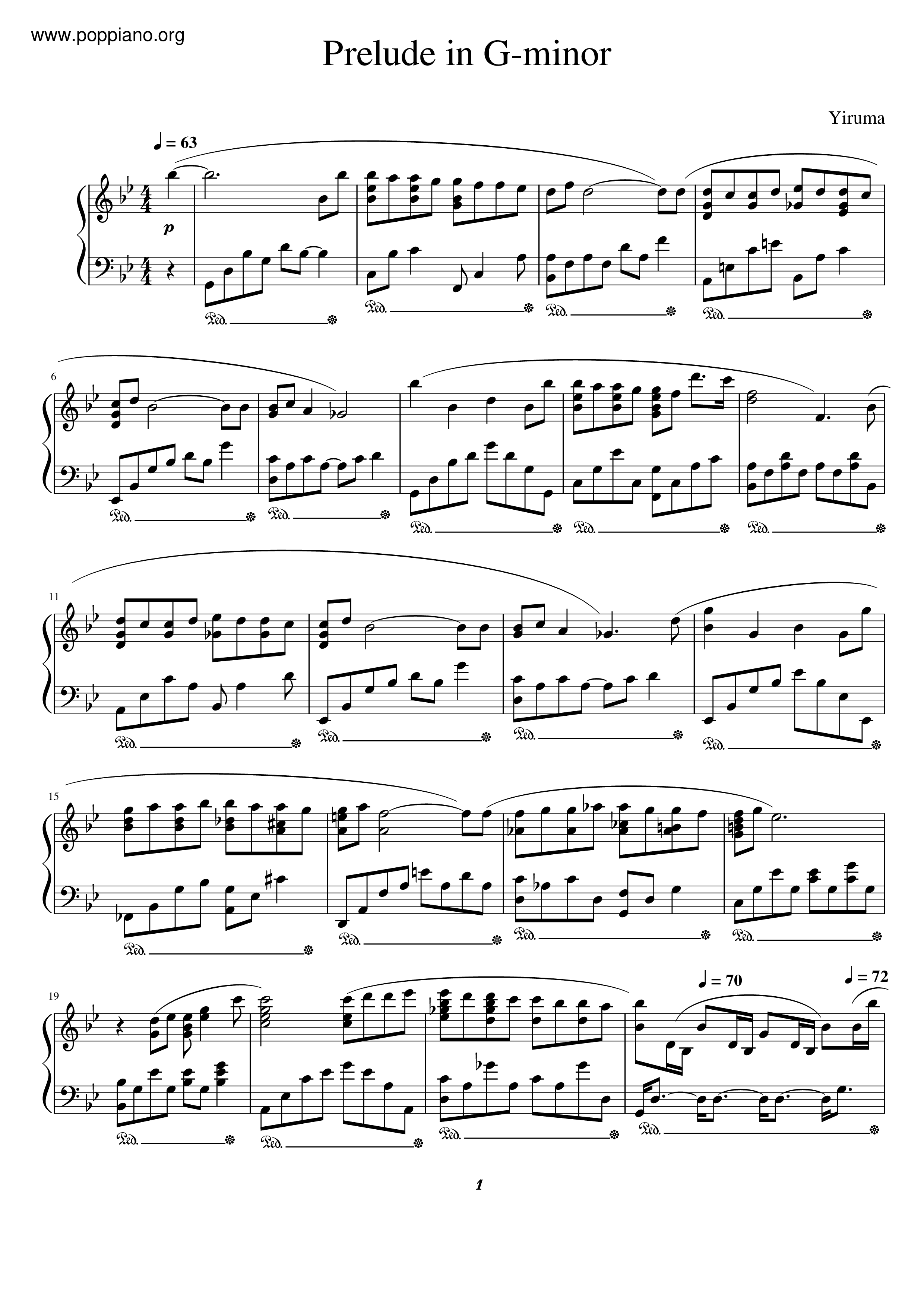 Prelude In G Minor Score
