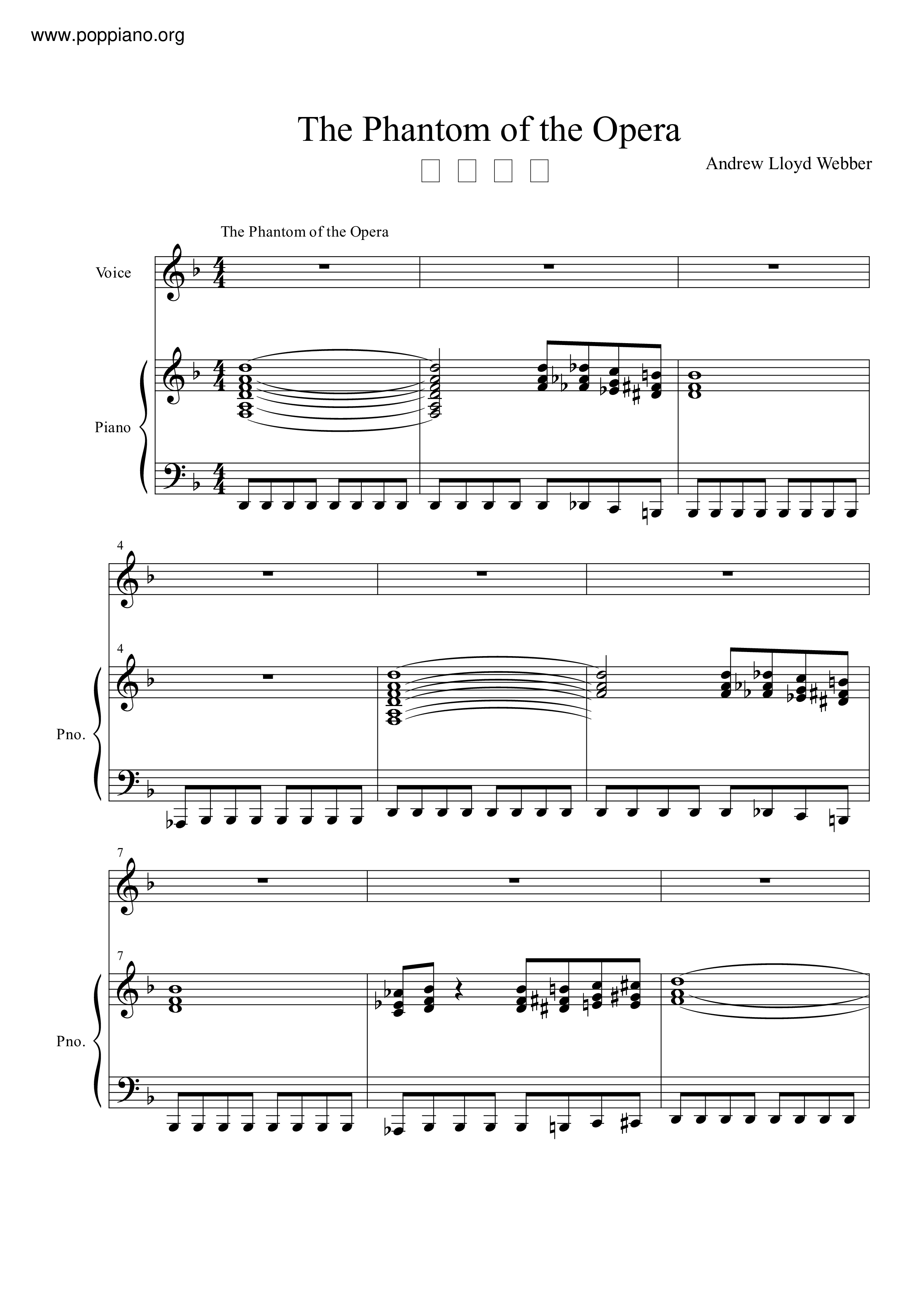 The Phantom Of The Opera Score