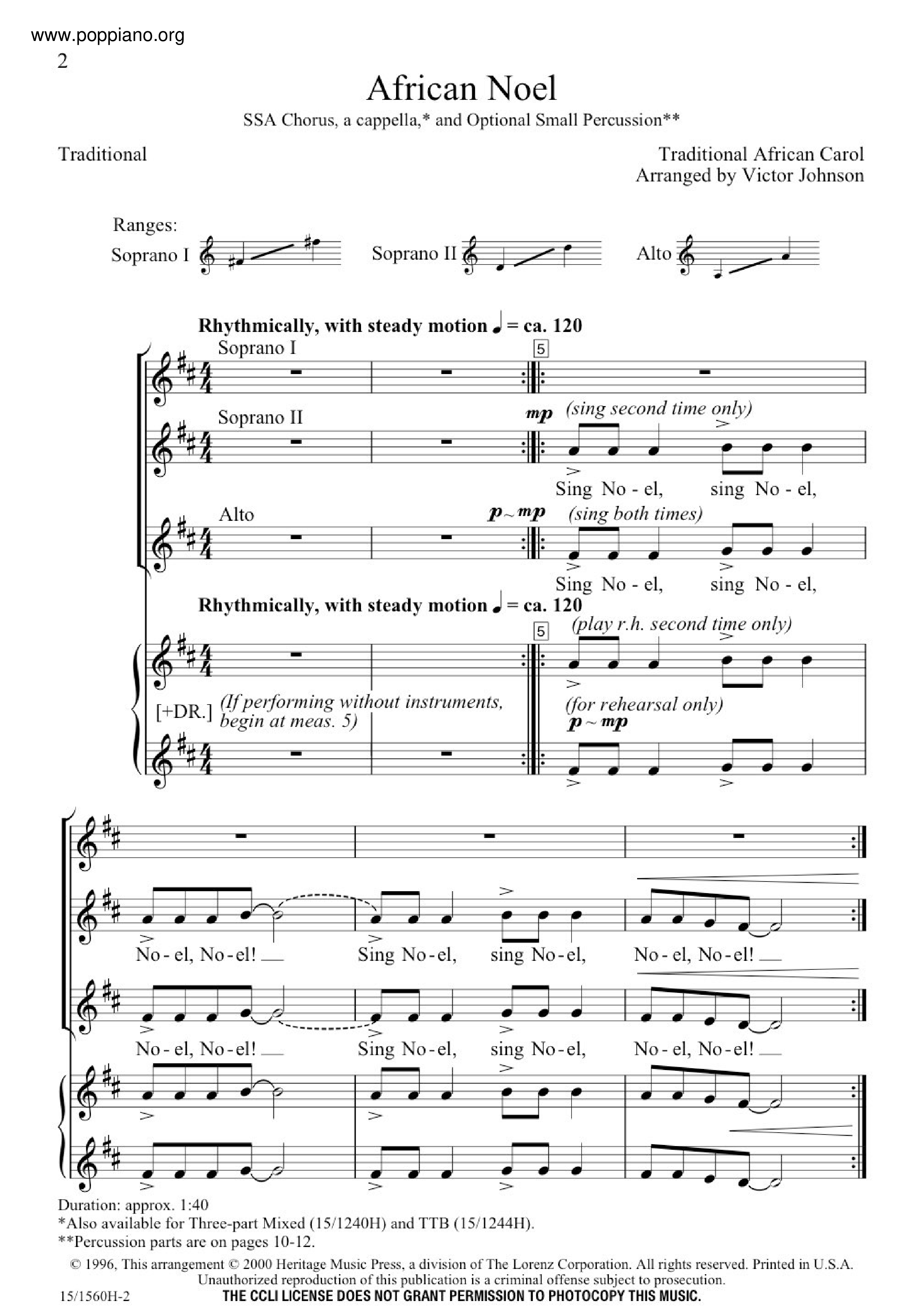 African Noel Score