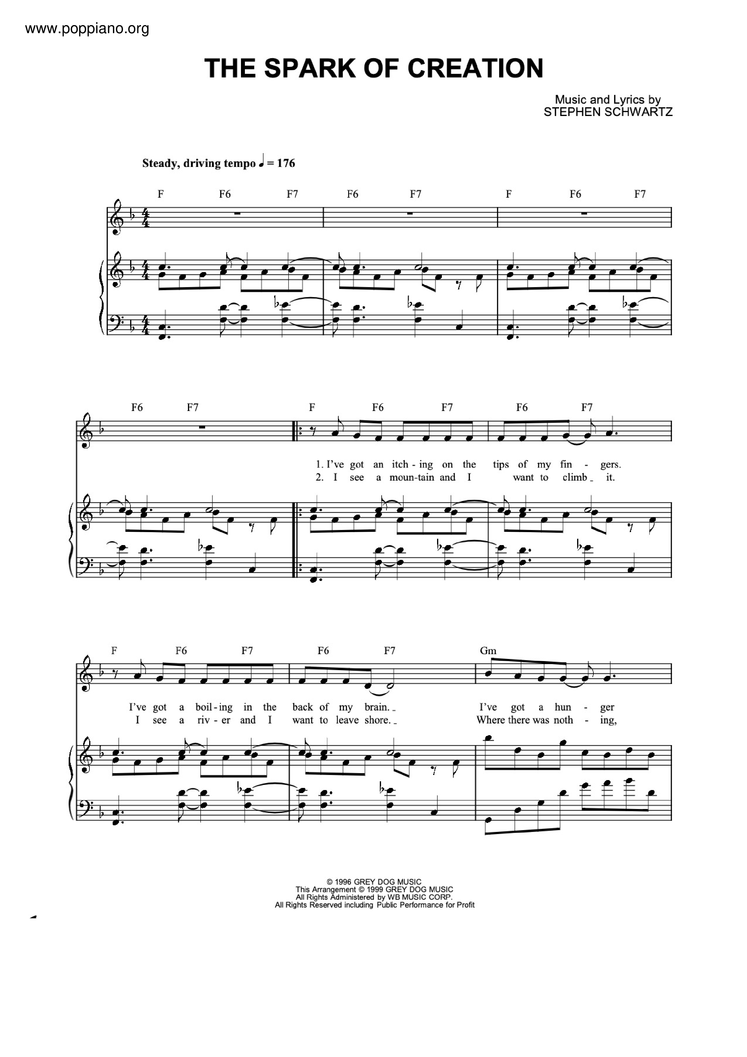 The Spark Of Creation Score