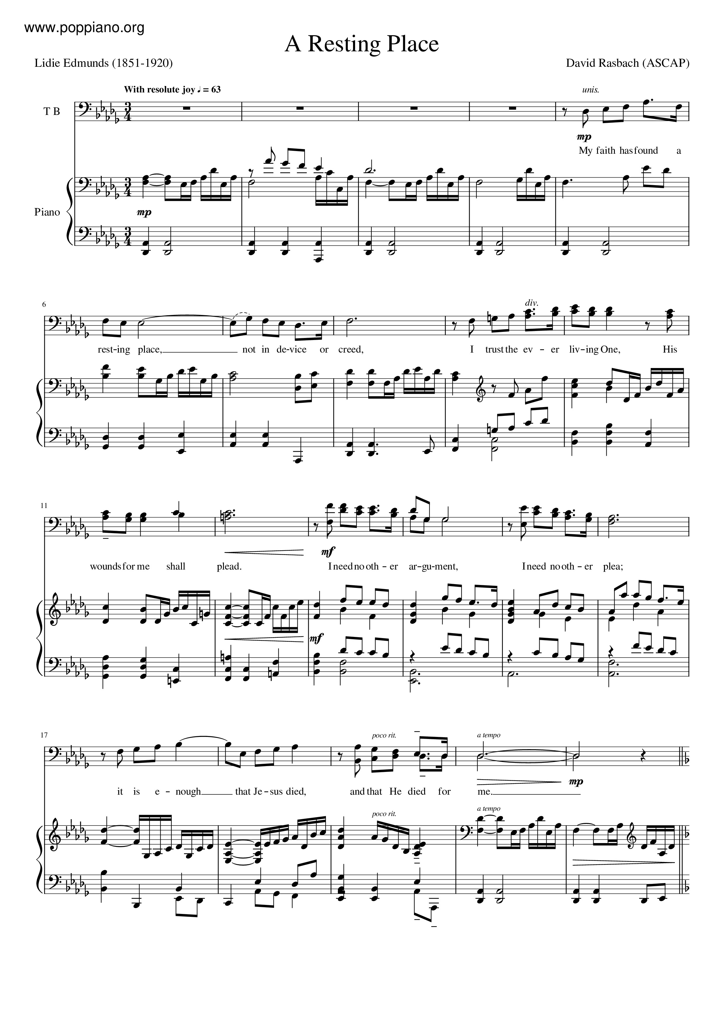 A Resting Place Score