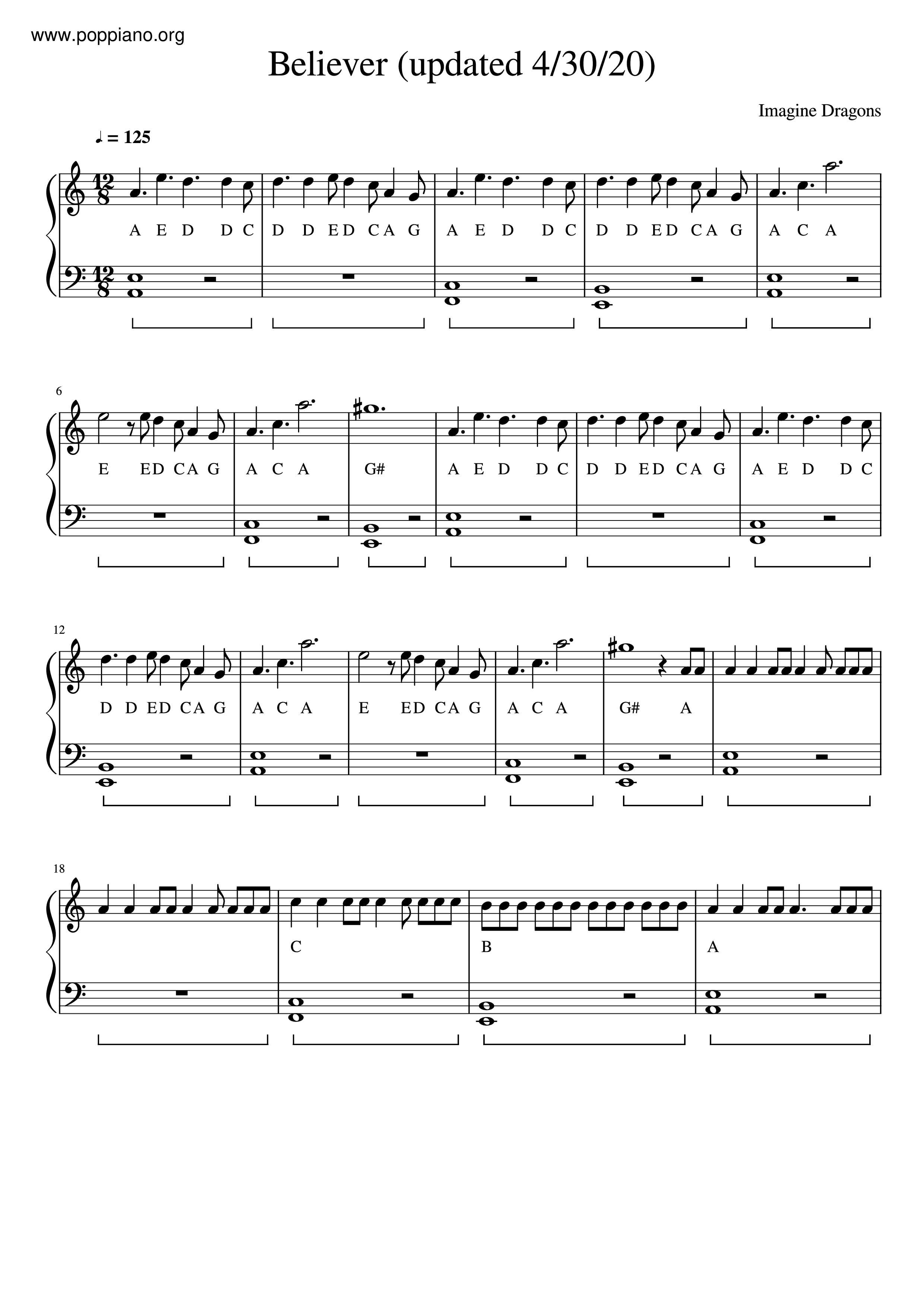 Believer (Sheet Music)