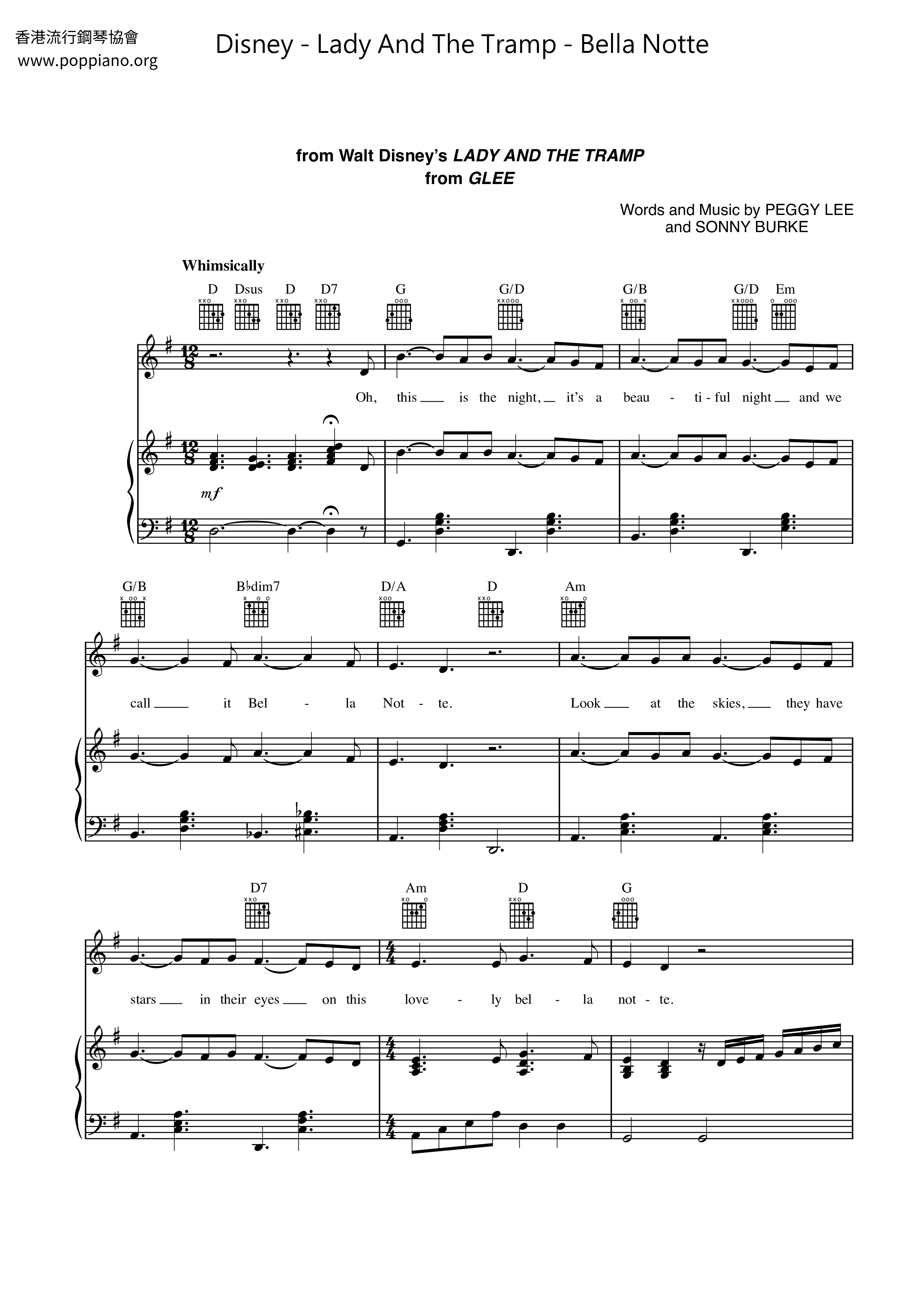 Lady and The Tramp - Bella Notte Score