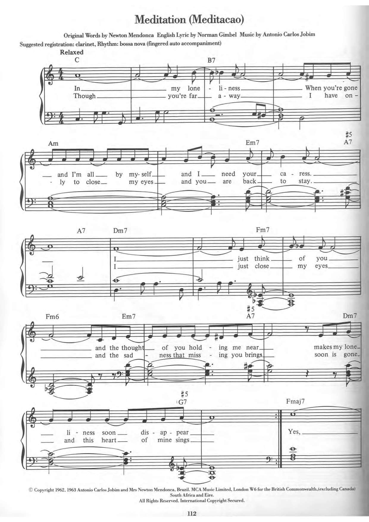 Meditation (Meditacao)
Original Score
