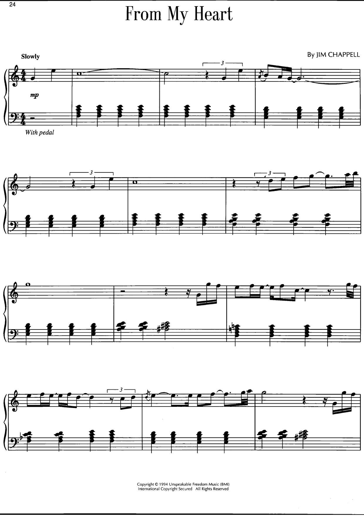From My Heart Score