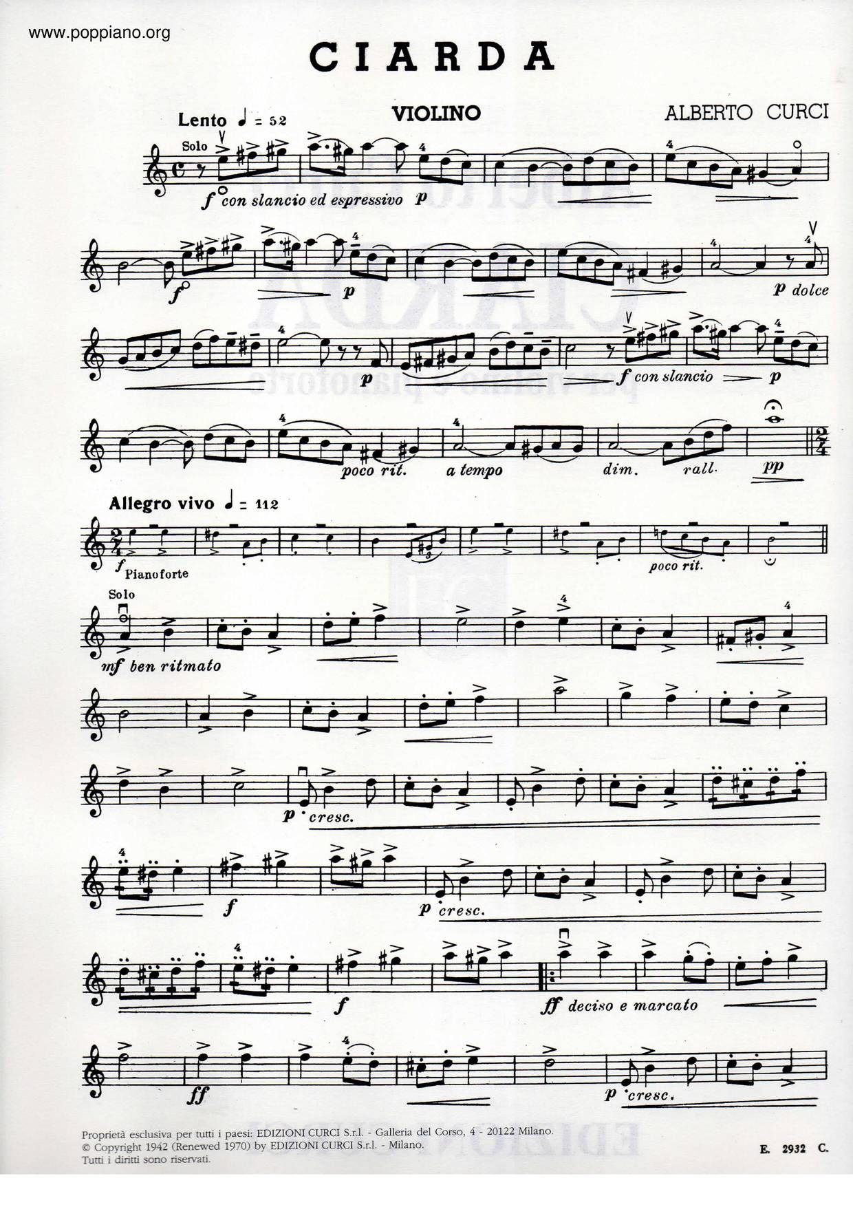 Ciarda琴譜