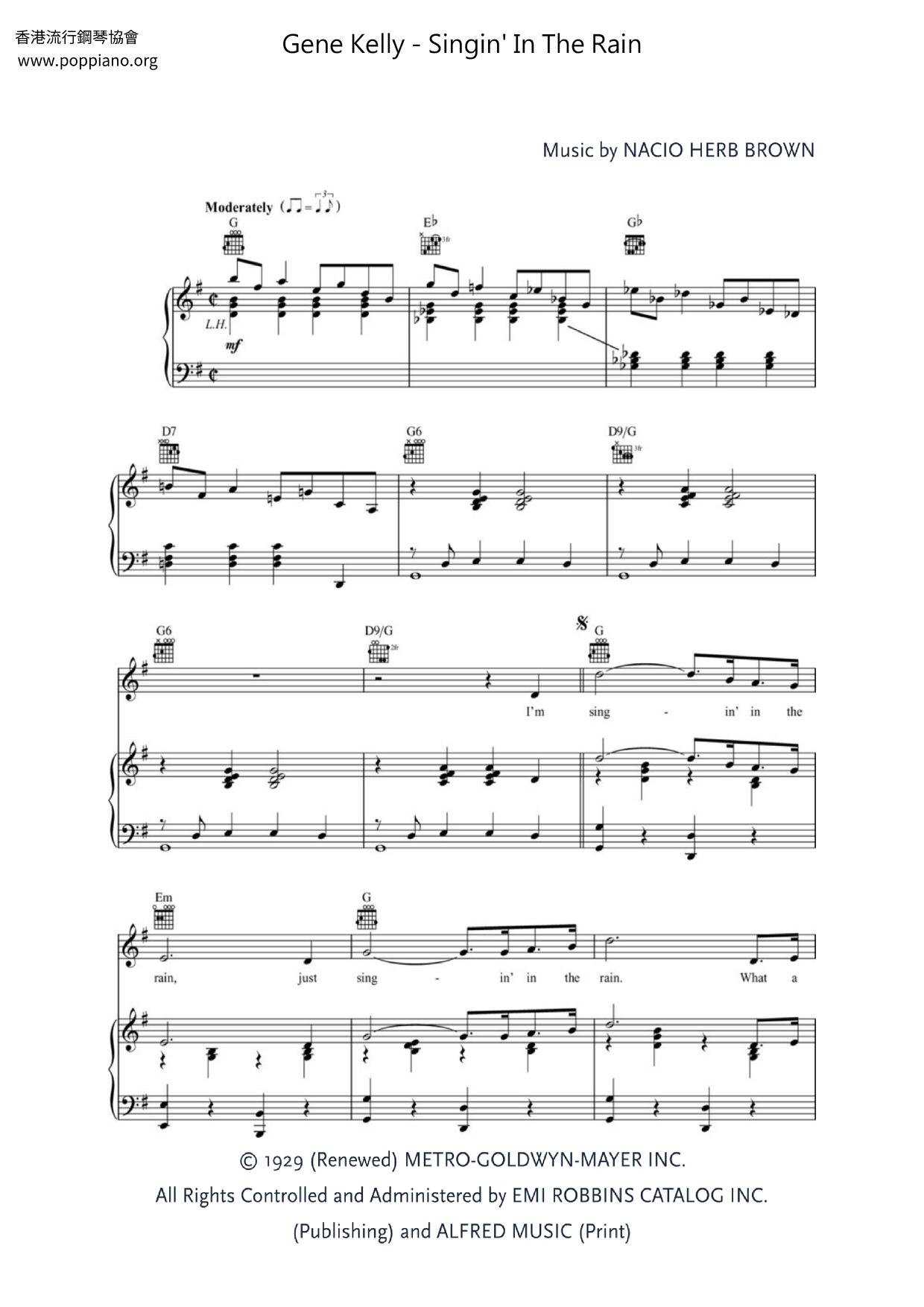 Singin' In The Rain Score
