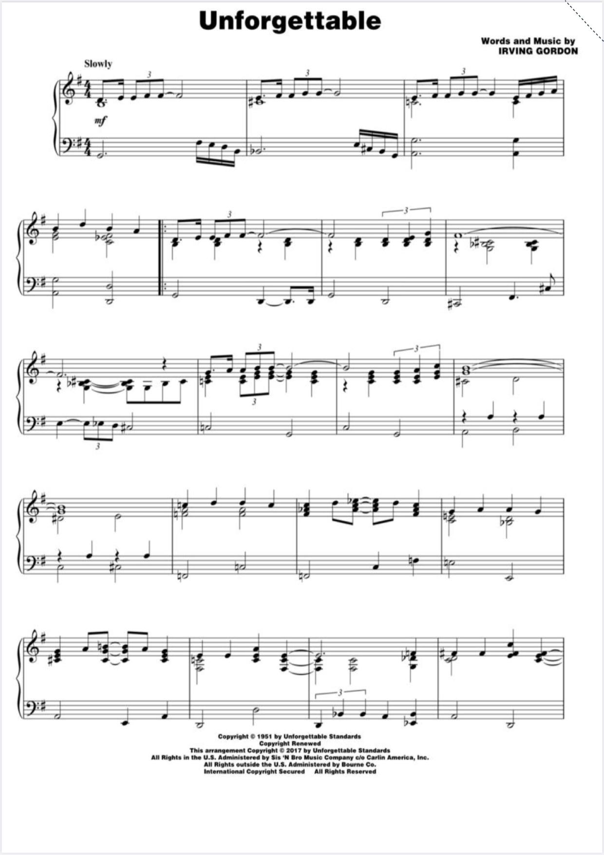 Unforgettable Score