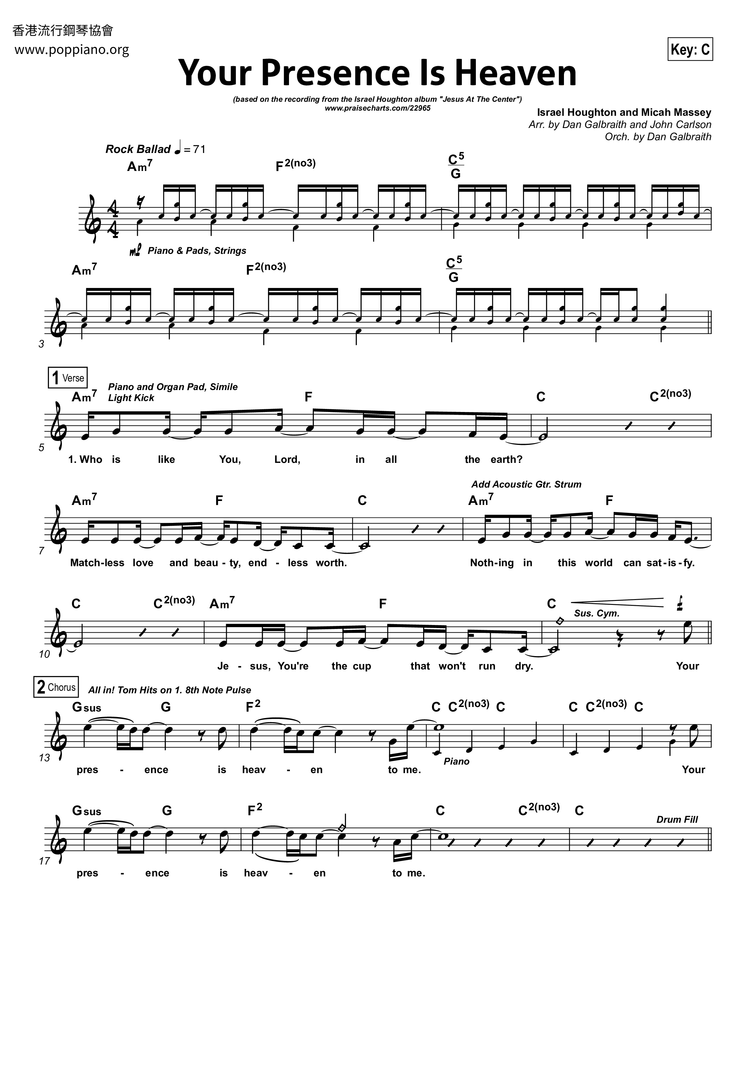 Your Presence Is Heaven Score
