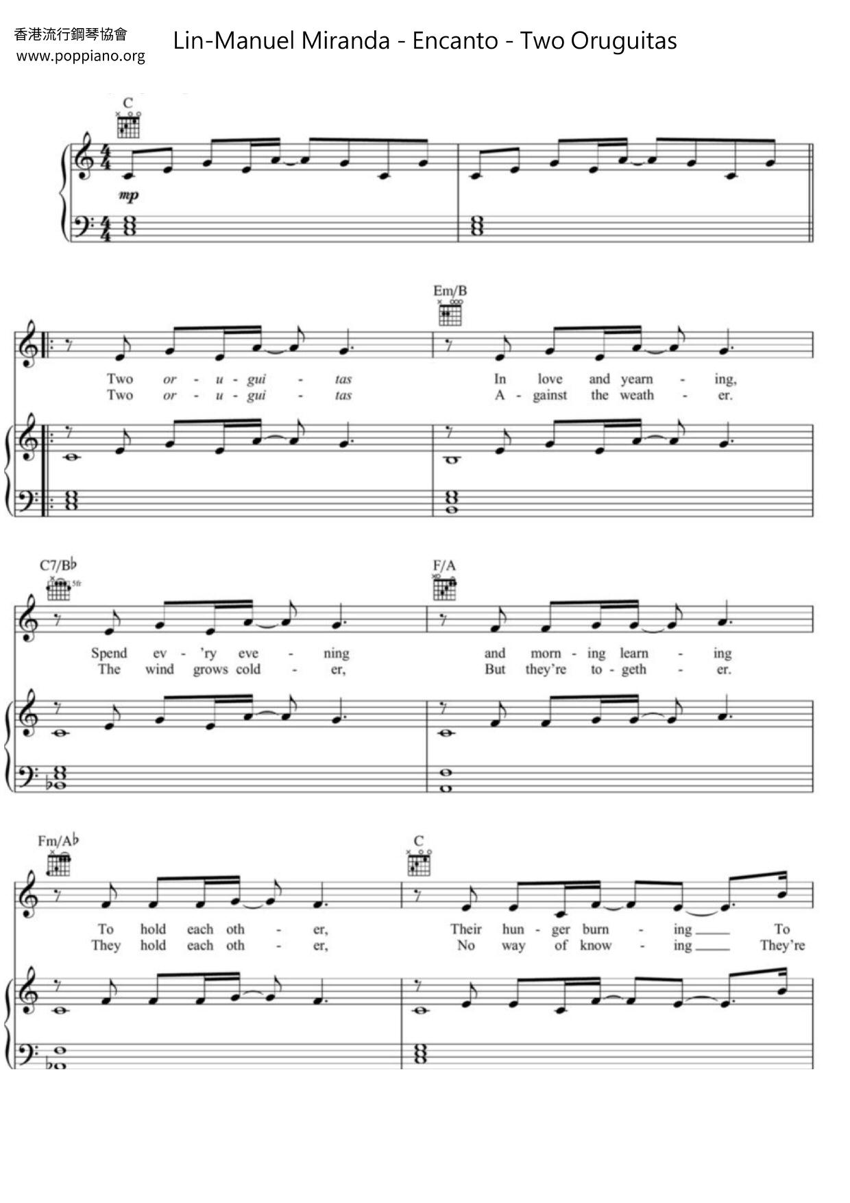Encanto - Two Oruguitas Score