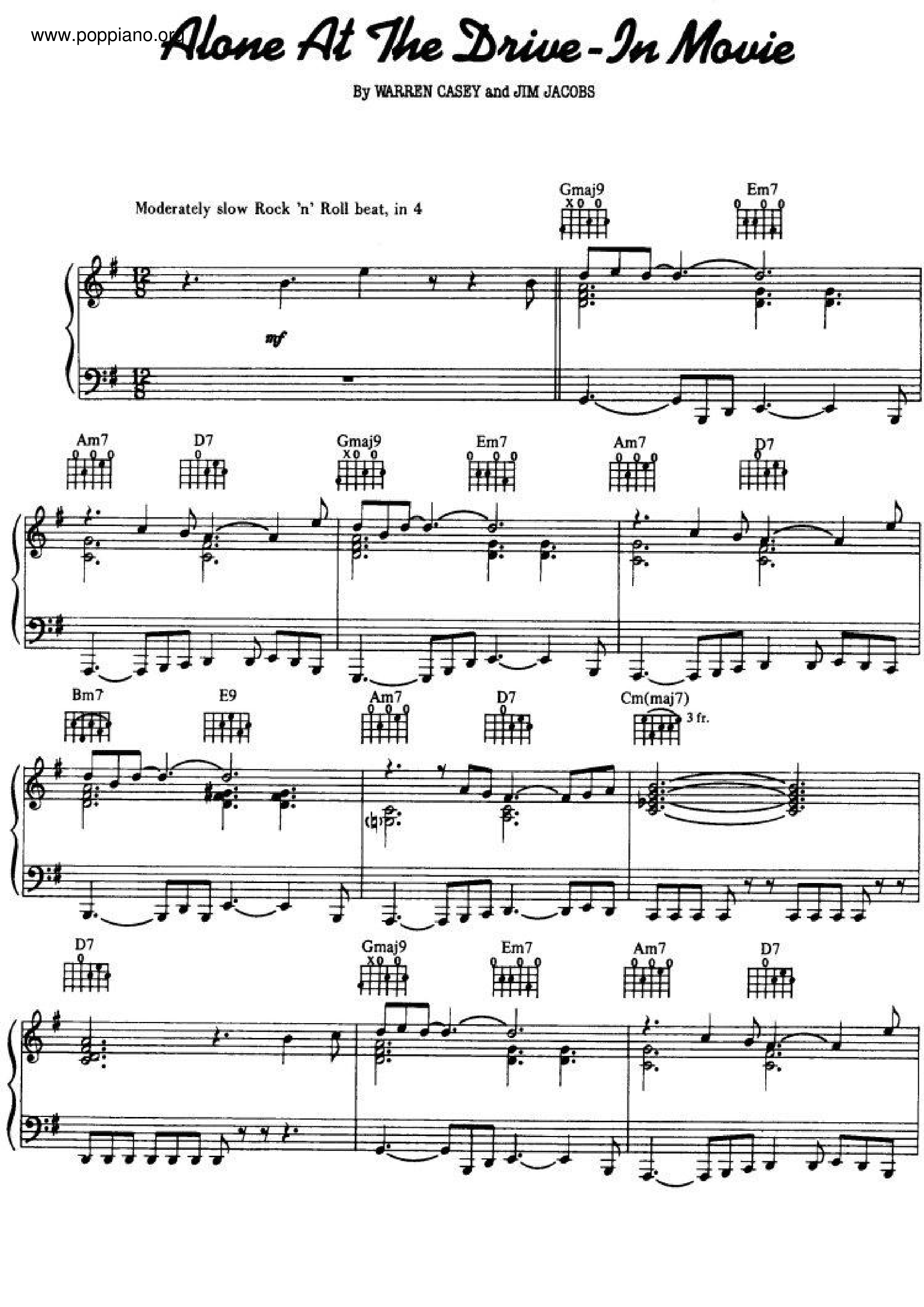 Jim Jacobs And Warren CaseyAlone At The DriveIn Movie From Grease