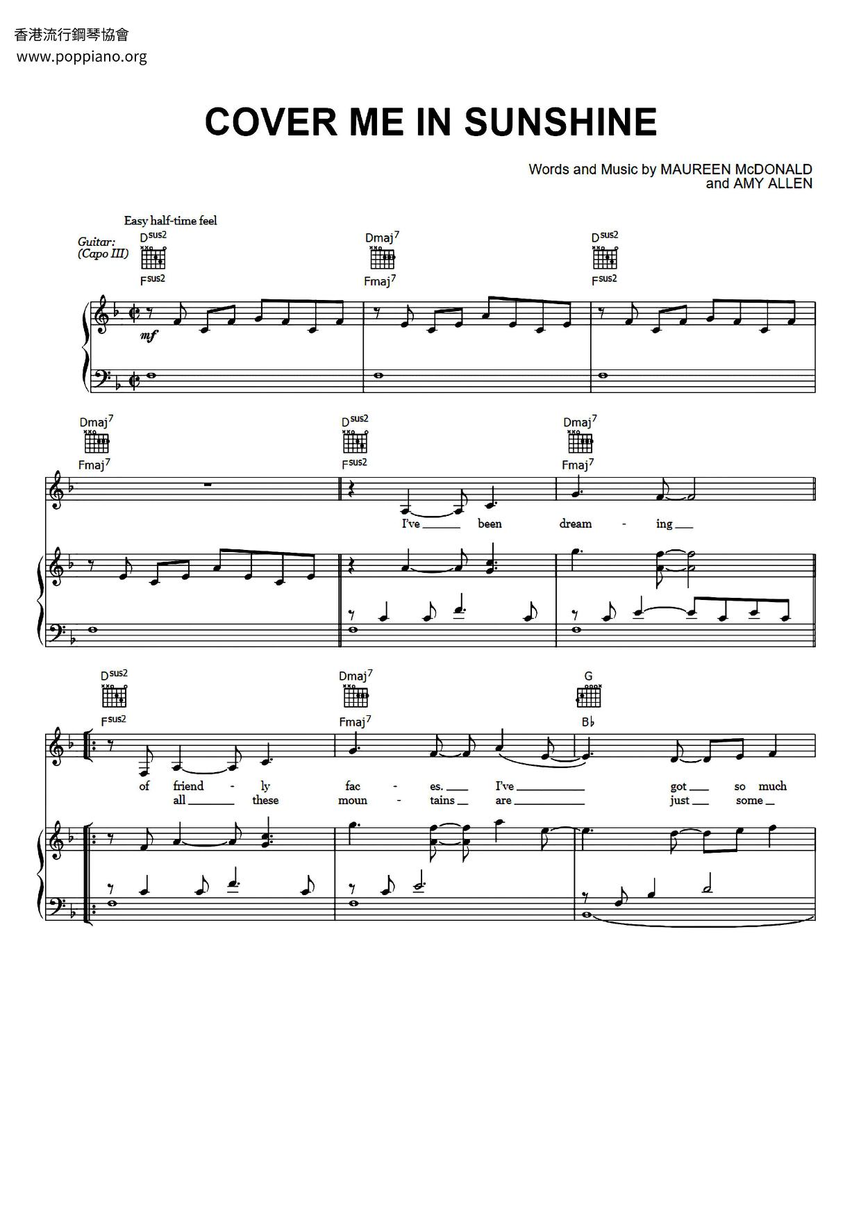 Cover Me In Sunshine Score