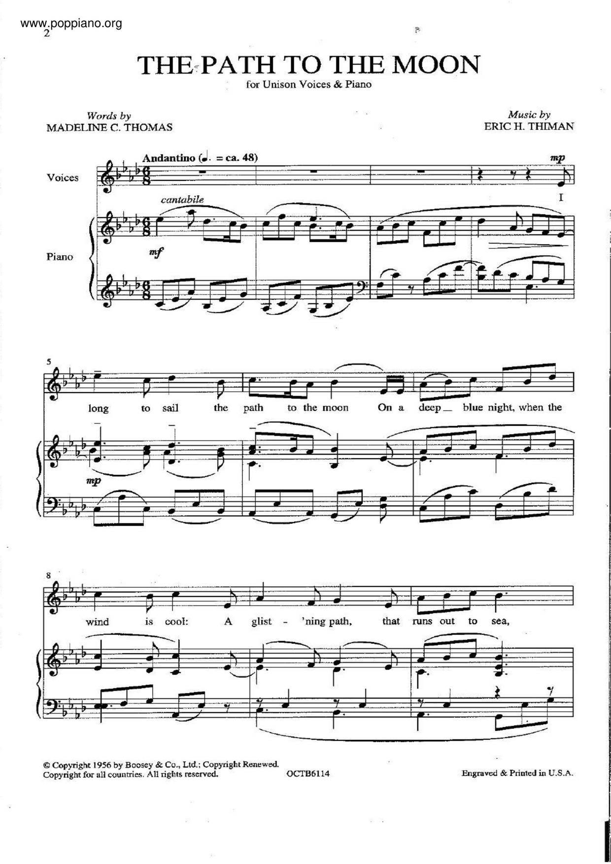 The Path To The Moon Score