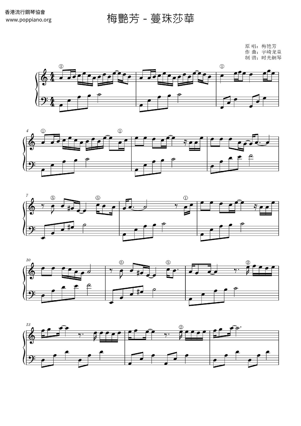 Manzhu Shahua Score