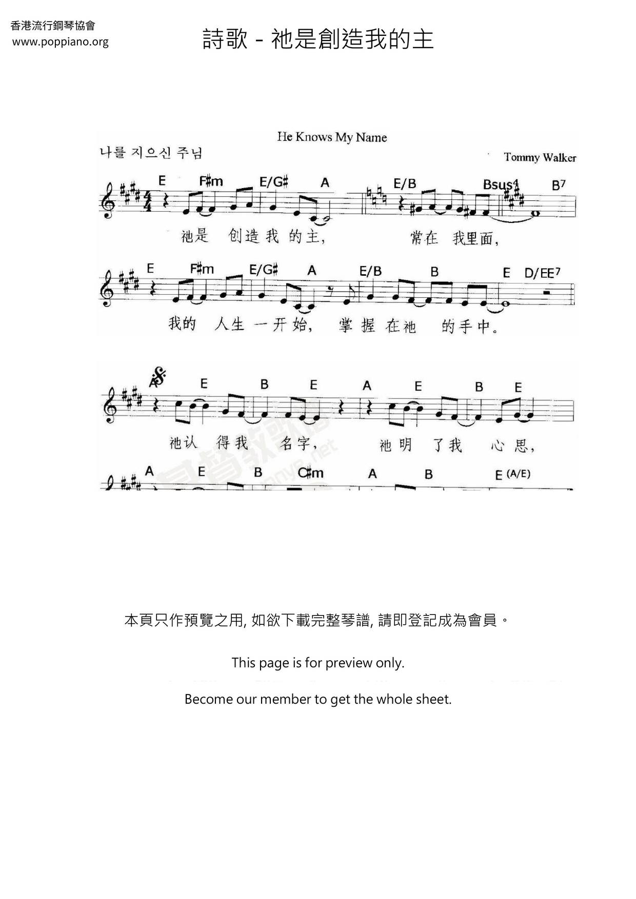 祂是創造我的主 Score