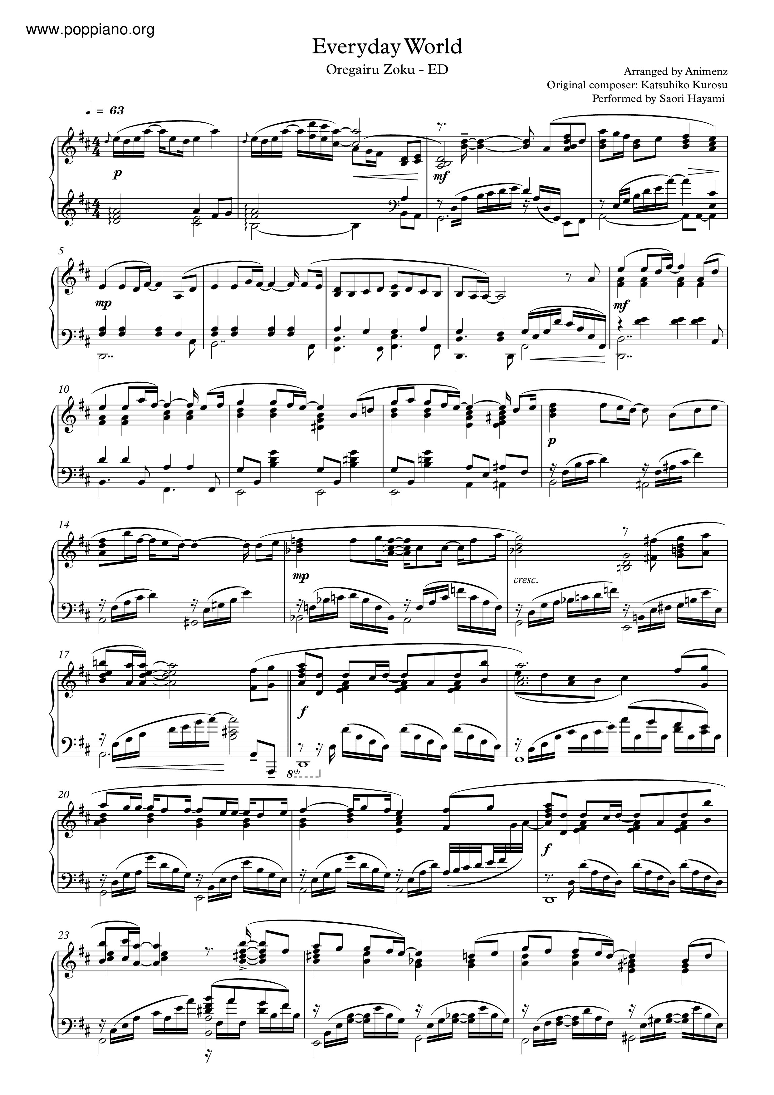 Oregairu Zoku - Everyday World Score