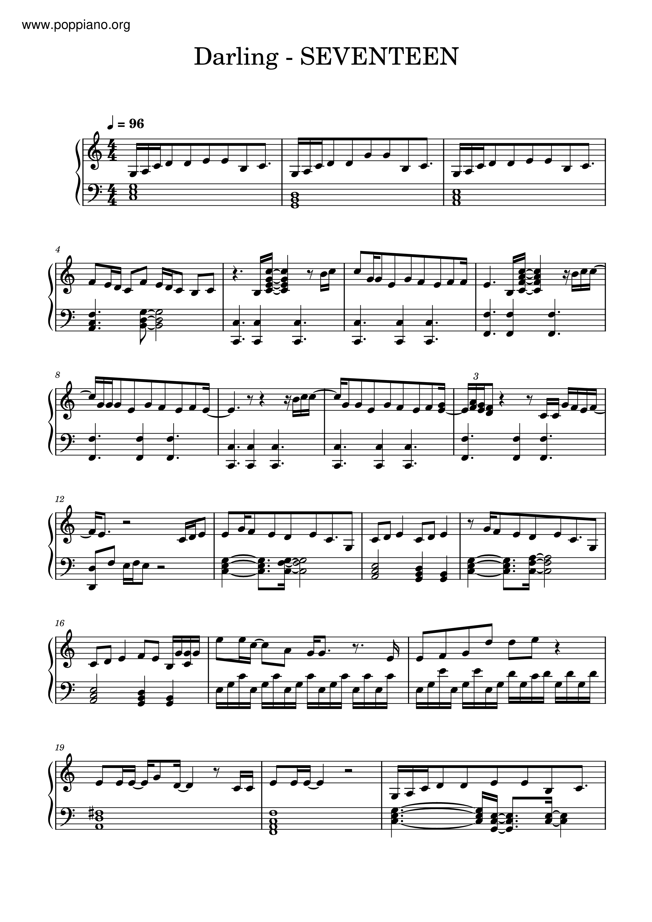 ☆SEVENTEEN - Darl+ing ピアノ譜pdf- 香港ポップピアノ協会 無料PDF ...