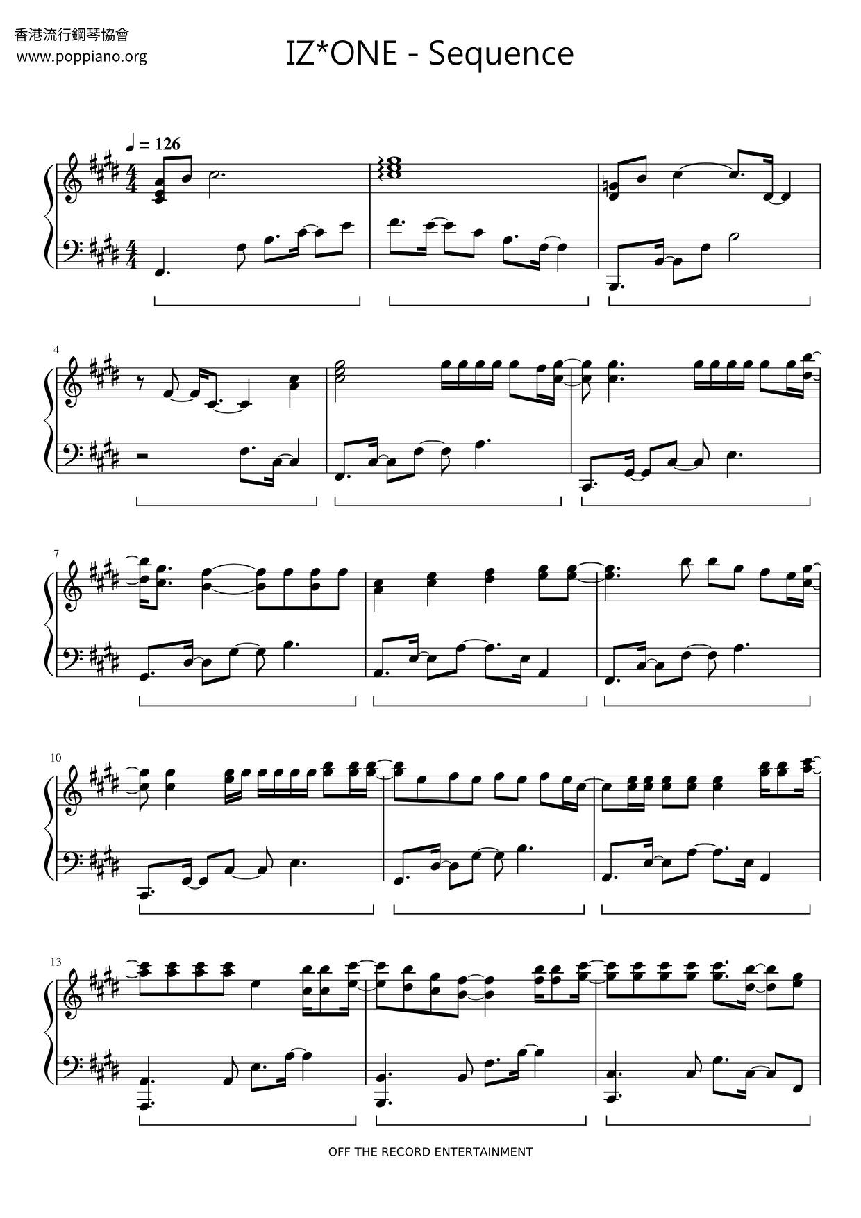 Sequenceピアノ譜
