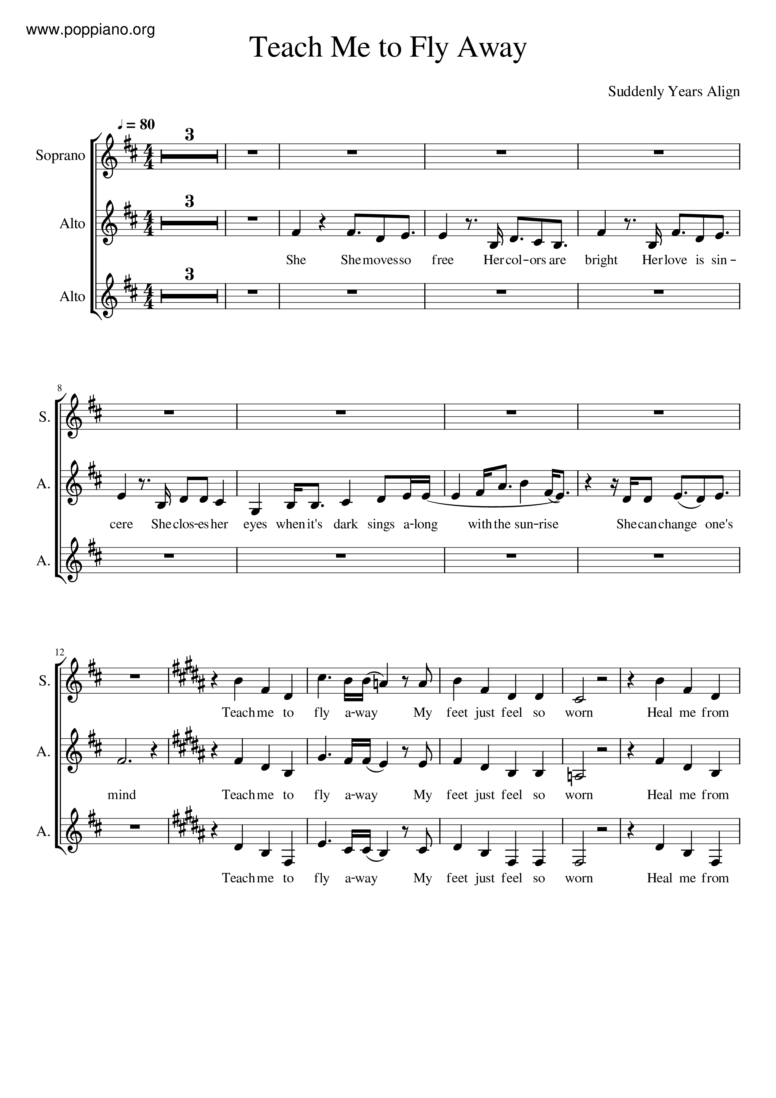 Teach Me To Fly Away Score