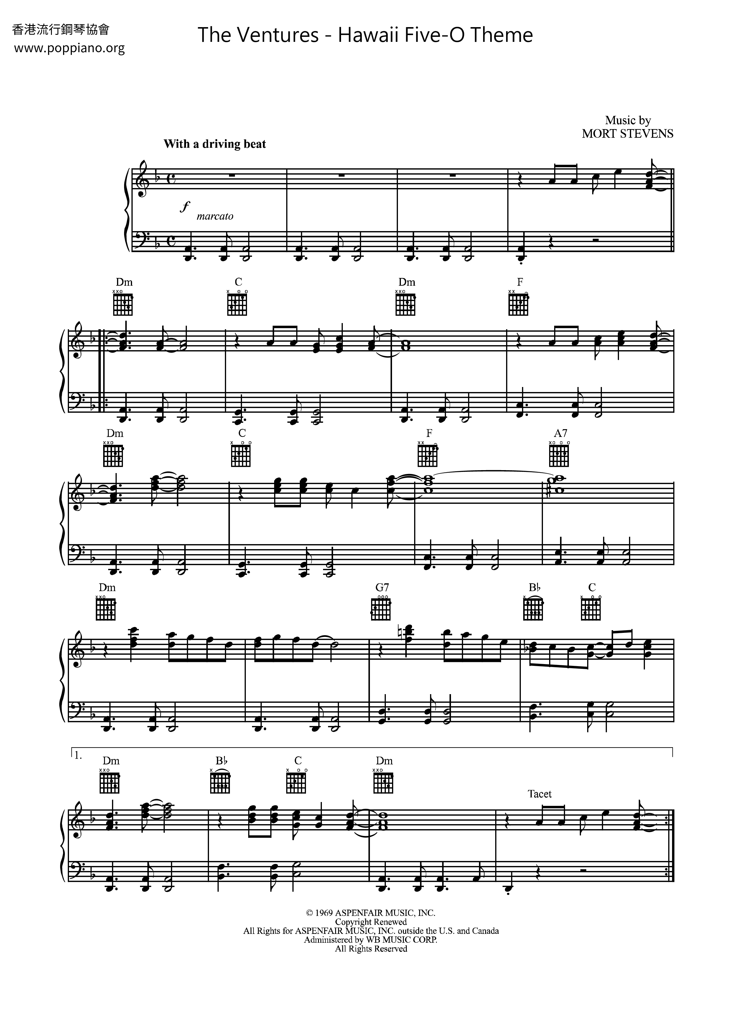 Hawaii Five-O Theme Score