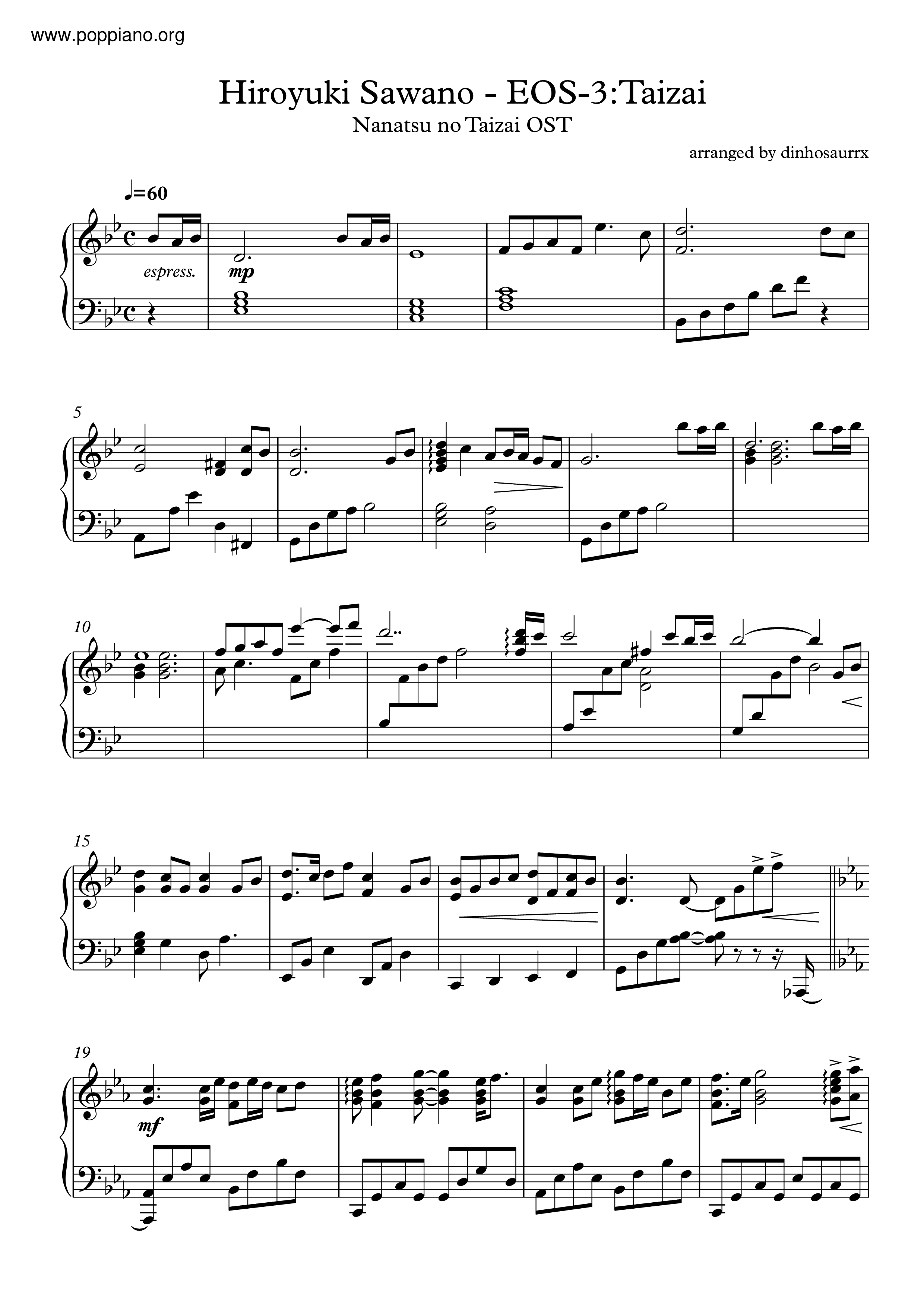 EOS-3: Taizai - Nanatsu no Taizai Score