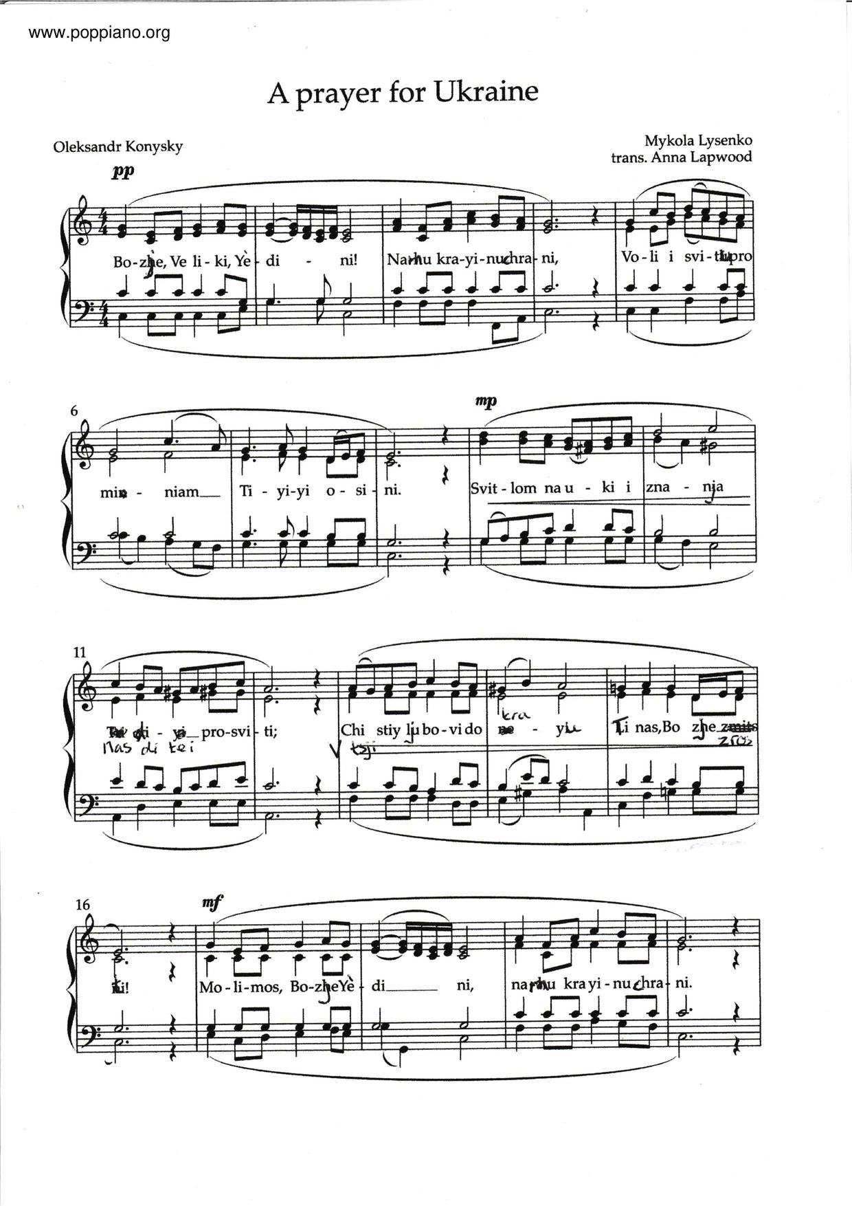 Prayer For Ukraine Score