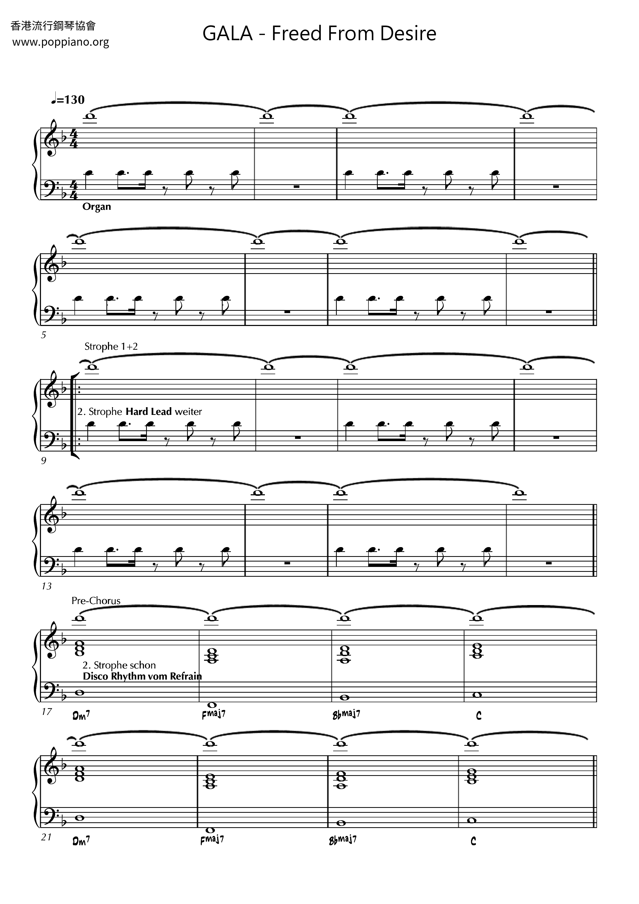 Freed From Desire Score