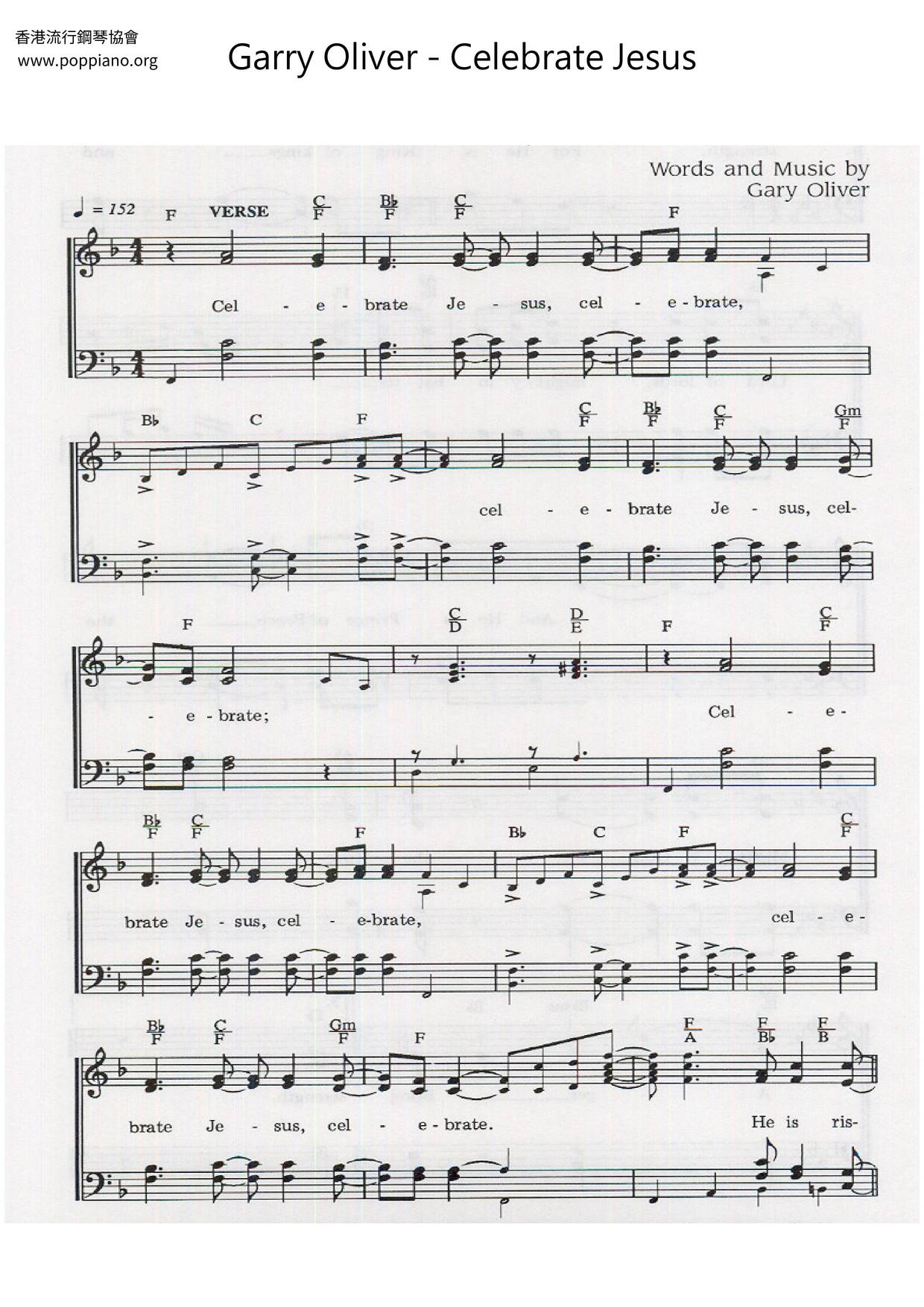 Celebrate Jesus Score