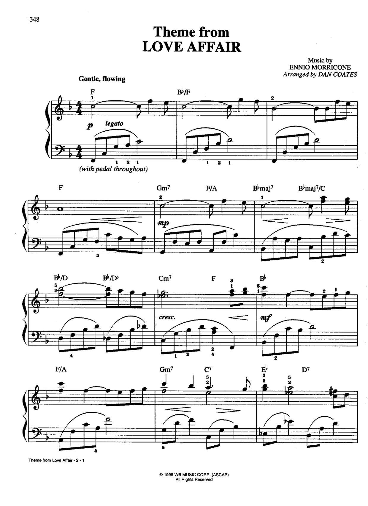 Theme From
Love Affair Score