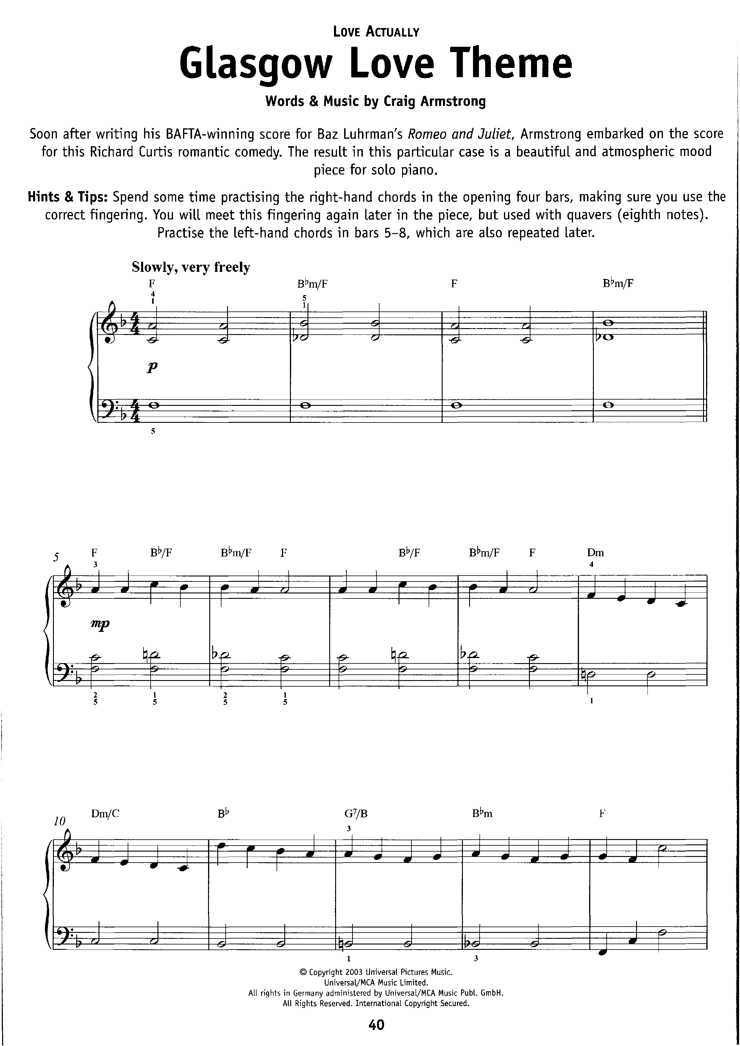 Love ActuallyGlasgow Love Theme Sheet Music pdf, Free Score Download ★ Love ActuallyGlasgow Love Theme Sheet Music pdf, Free Score Download ★