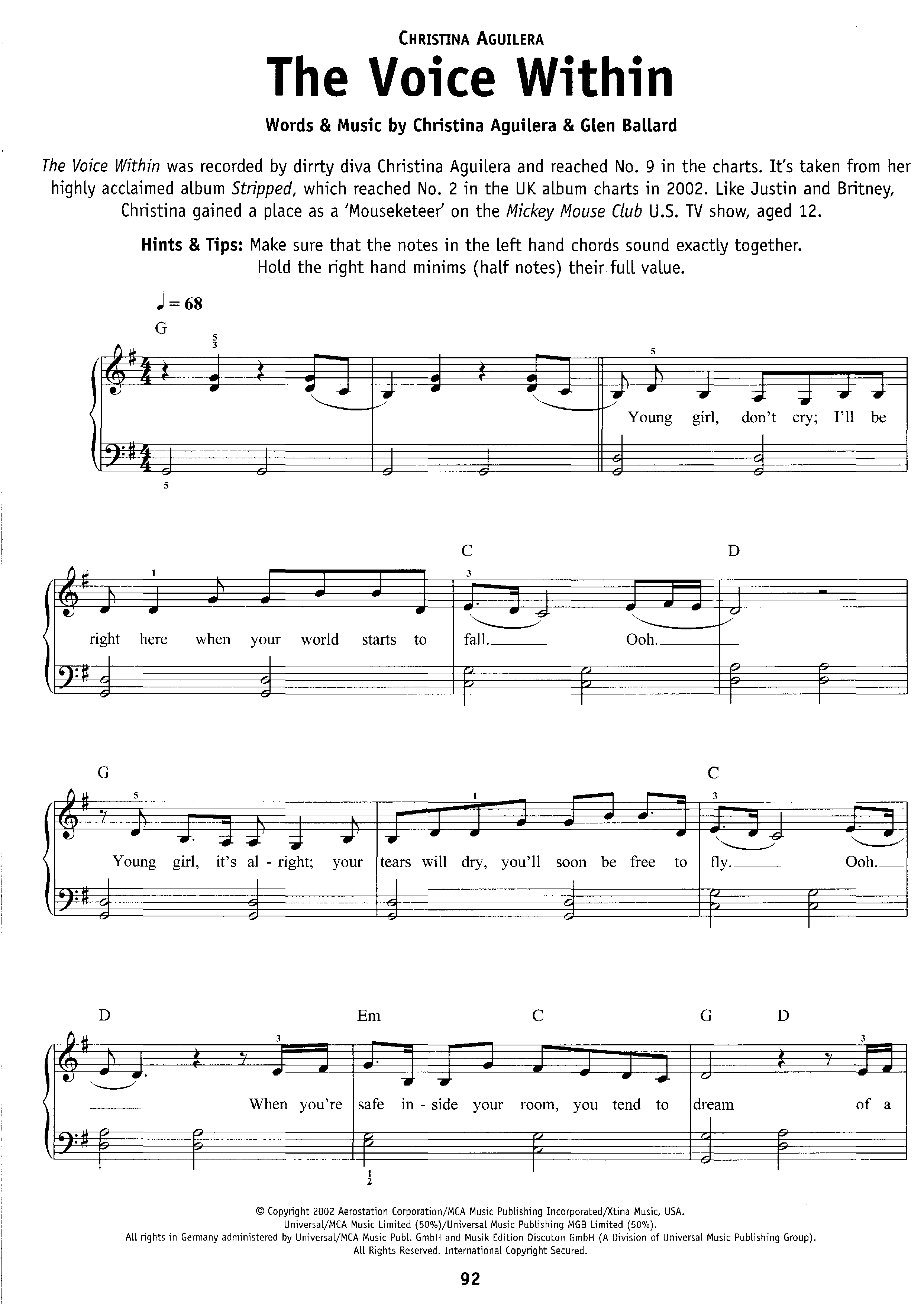 The Voice Within Score