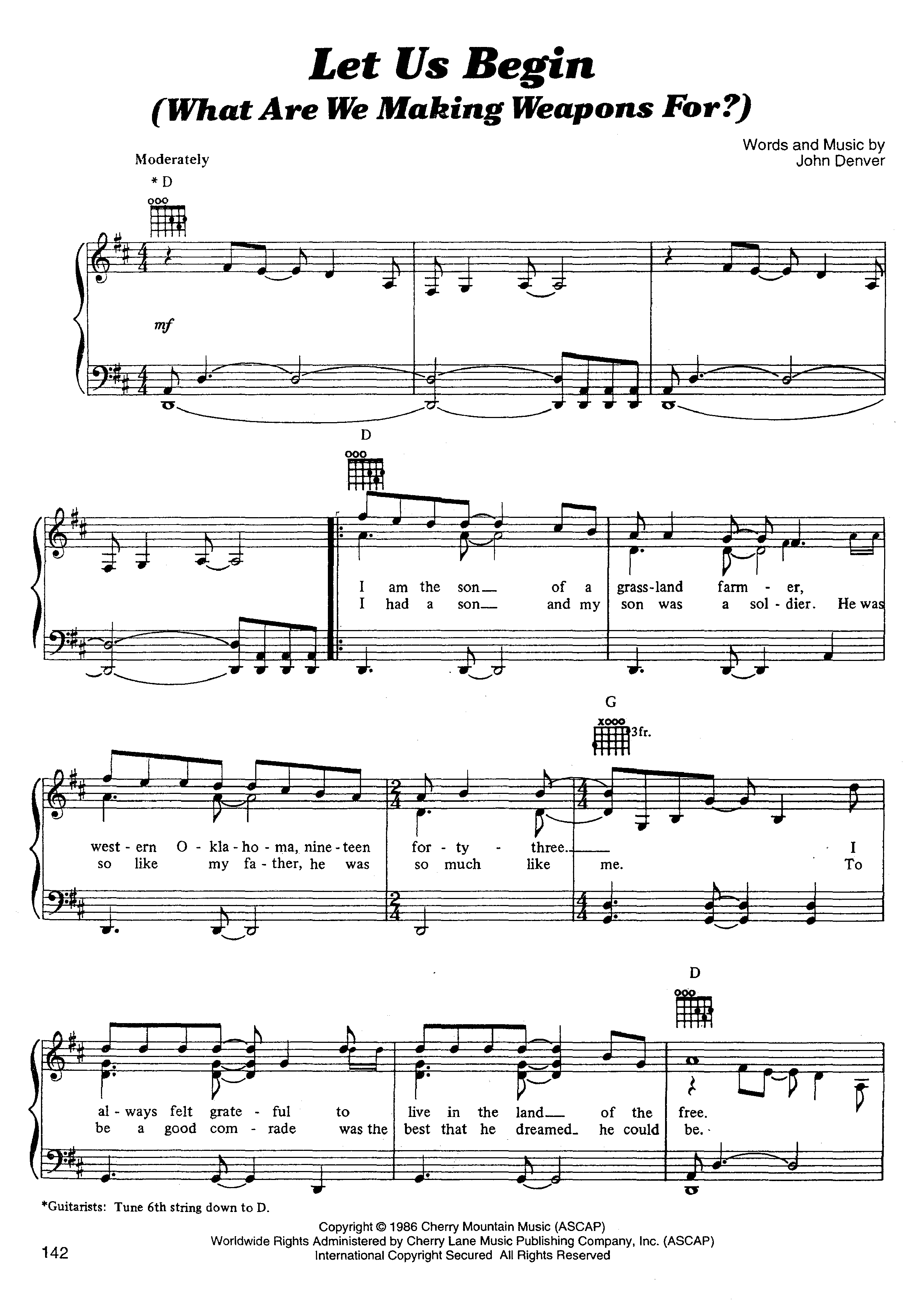 Let Us Begin (What Are We Making Weapons For?) Score