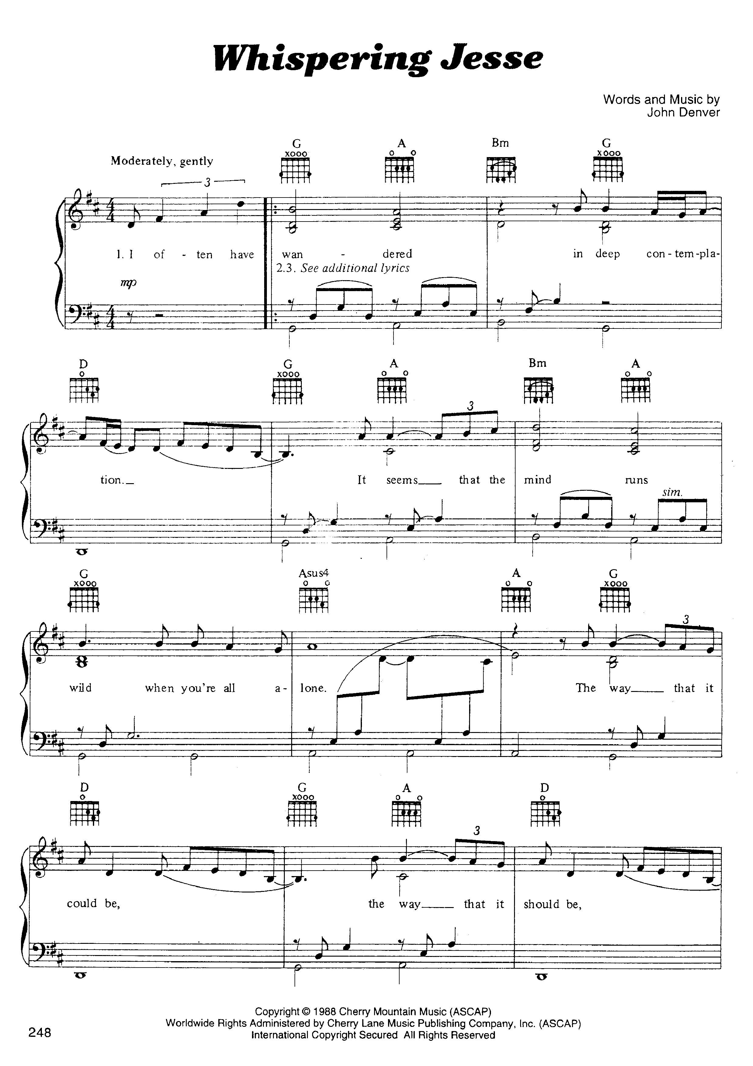 Whispering Jesse Score