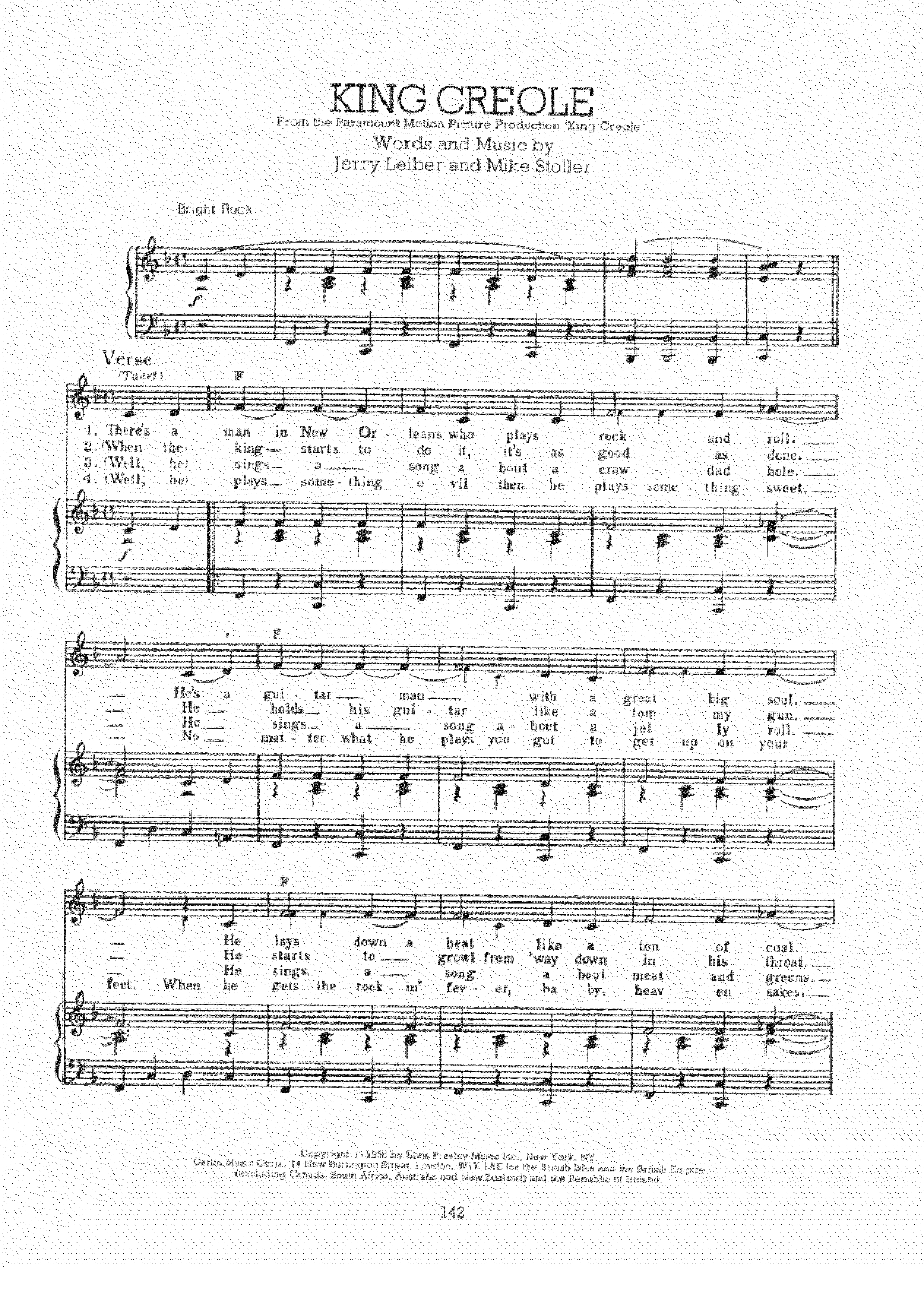 King Creole Score