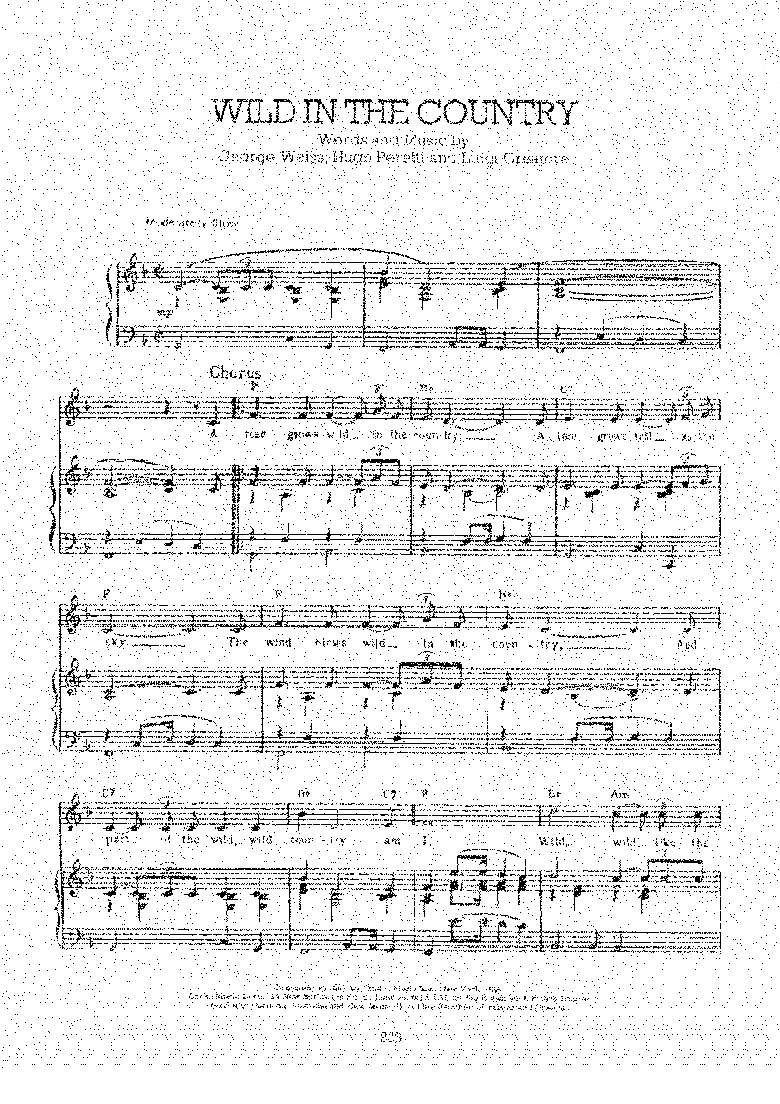 Wild In The Country Score