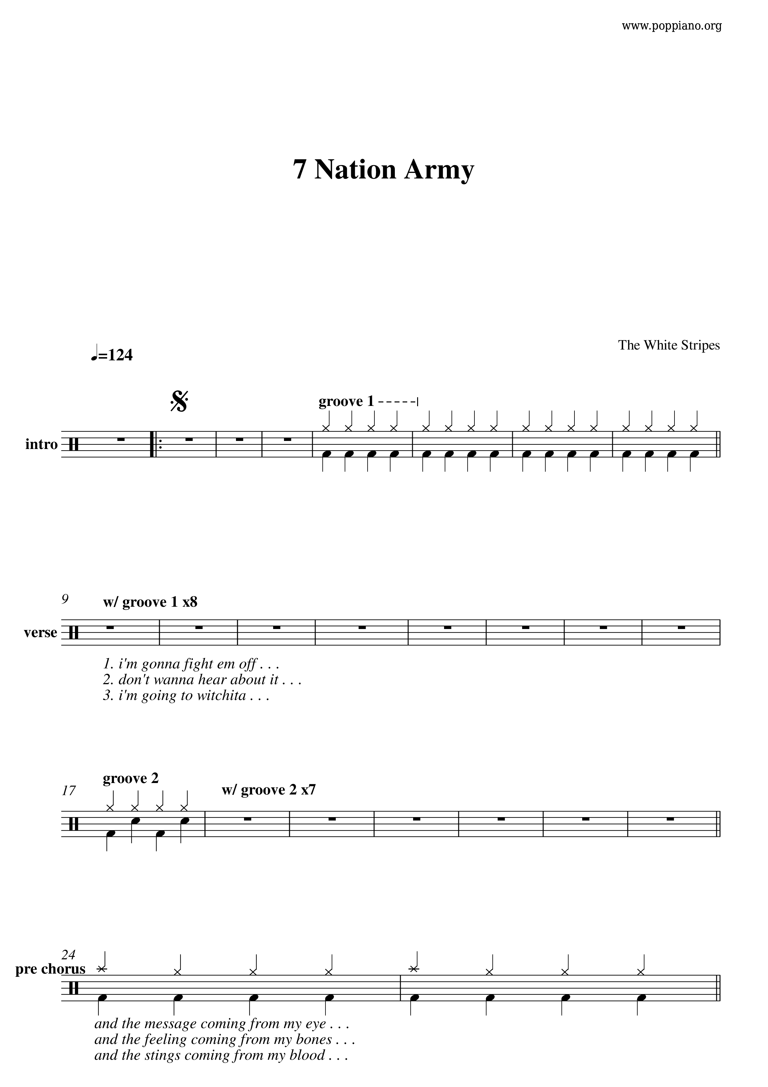 Seven Nation Army Score