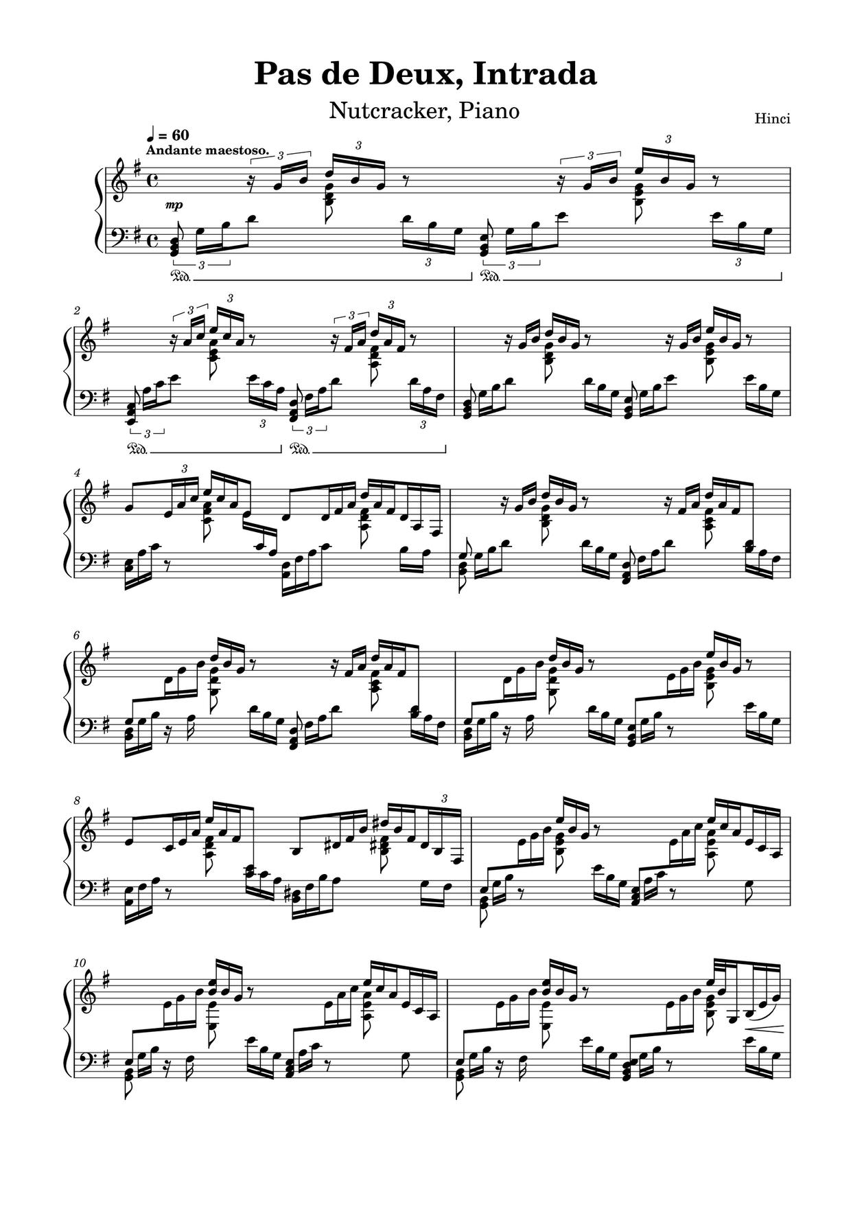 Tchaikovsky: The Nutcracker, Op. 71, Act II: No. 14a, Pas de deux. Andante maestosoピアノ譜